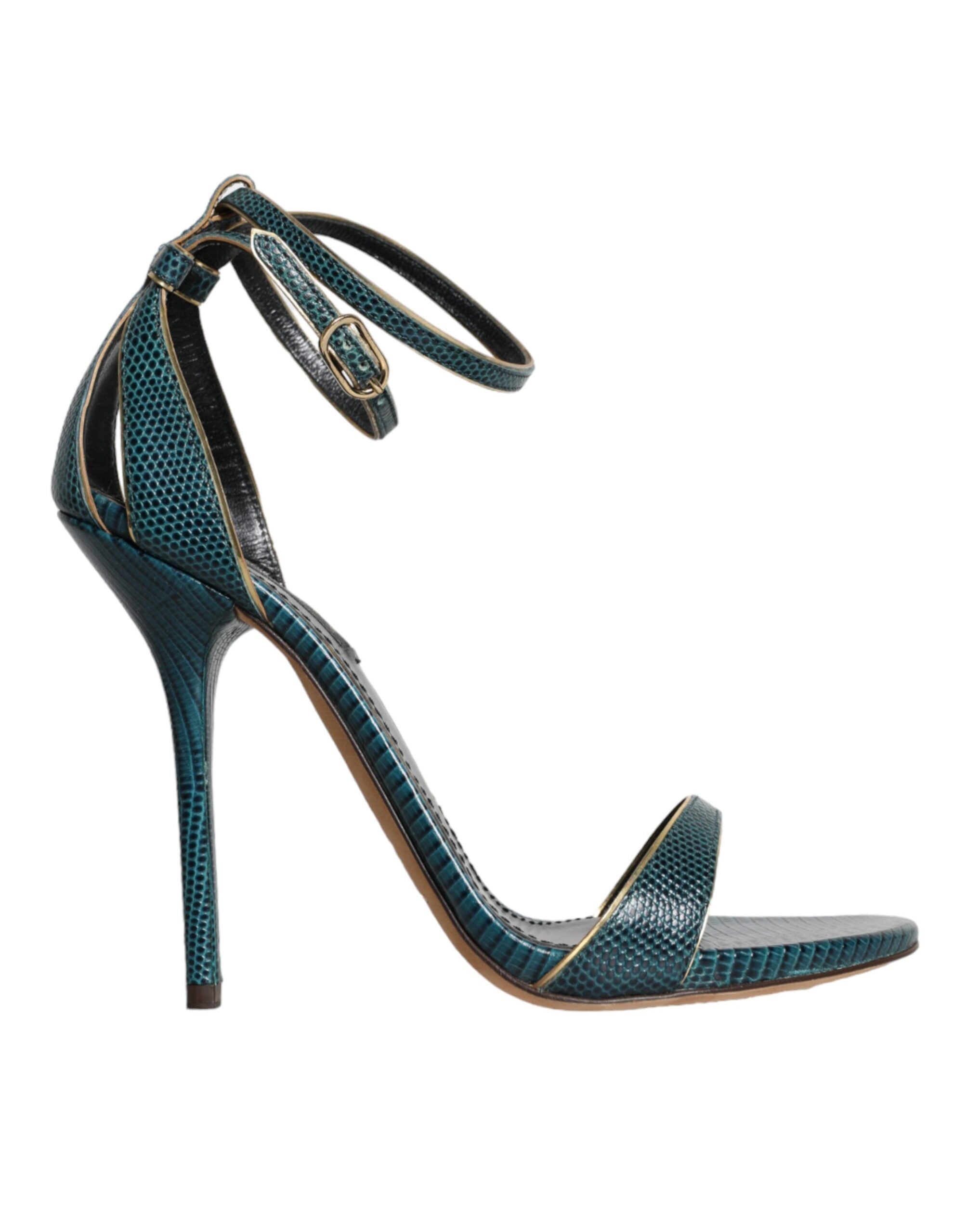 Sandales à talons Dolce & Gabbana en cuir de veau vert foncé