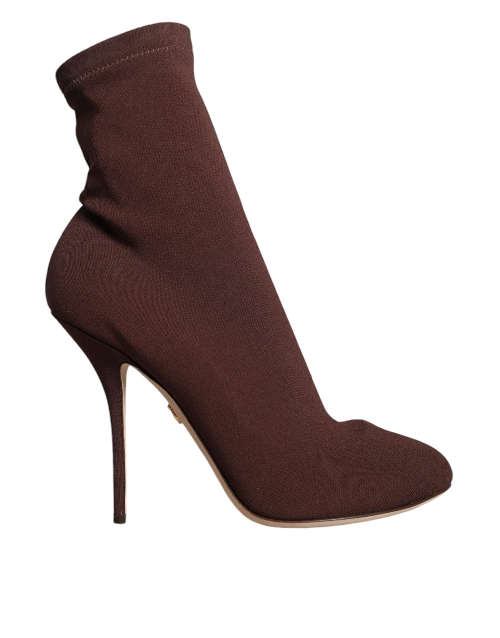 Chaussures à talons aiguilles marron Dolce & Gabbana, chaussettes, bottines