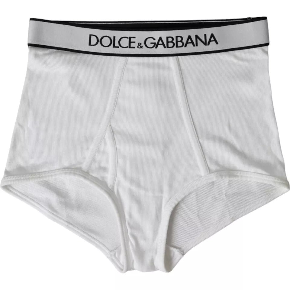 Dolce & Gabbana – Weiße Unterwäsche aus Stretch-Baumwolle mit Markenlogo