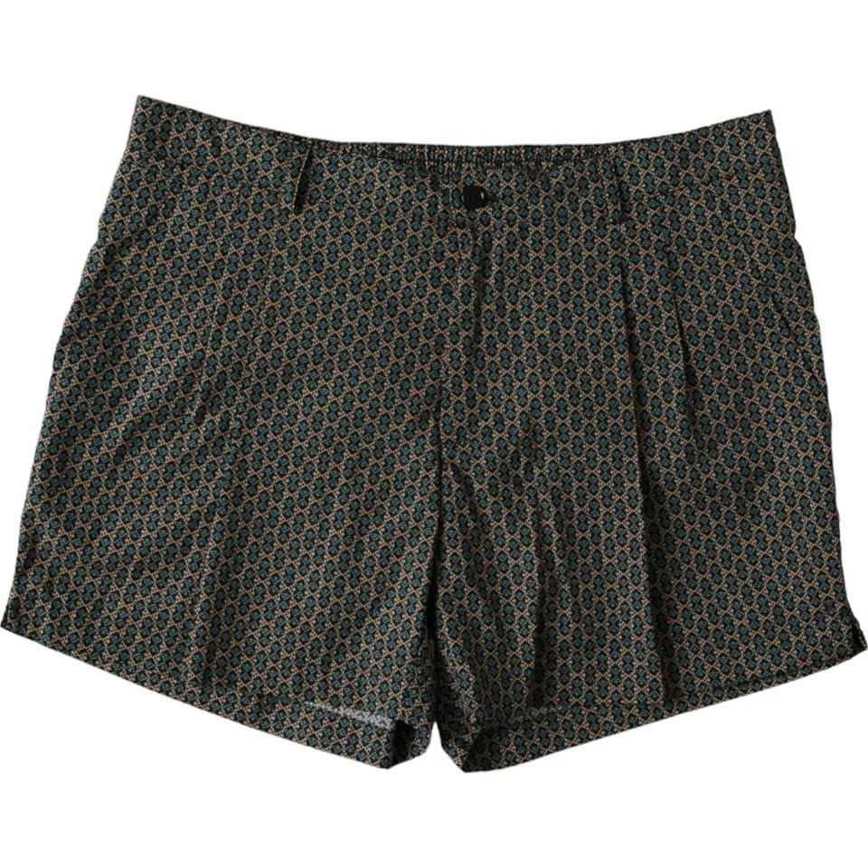 Dolce & Gabbana Braun gemusterte Beachwear Badeshorts Bademode
