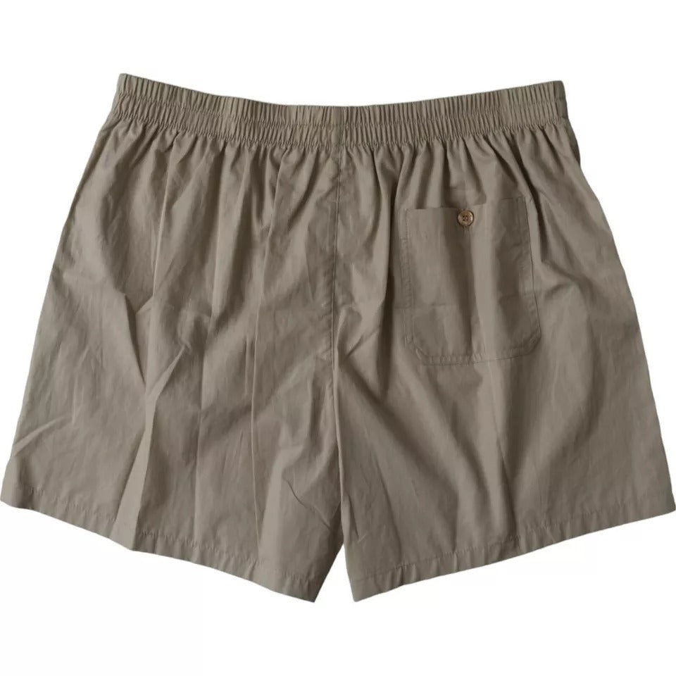 Dolce & Gabbana – Boxershorts aus brauner Baumwolle in regulärer Passform