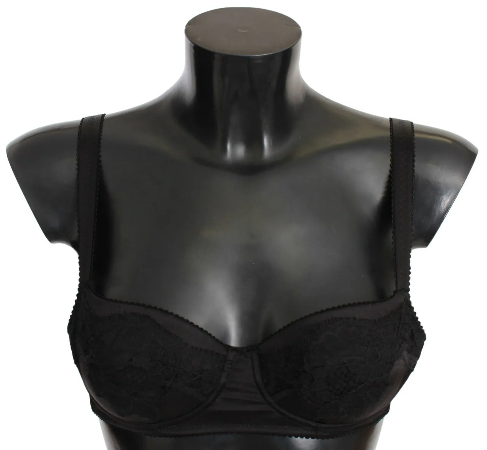 Dolce & Gabbana Schwarze Balconcino-BH-Unterwäsche aus Seidenspitze
