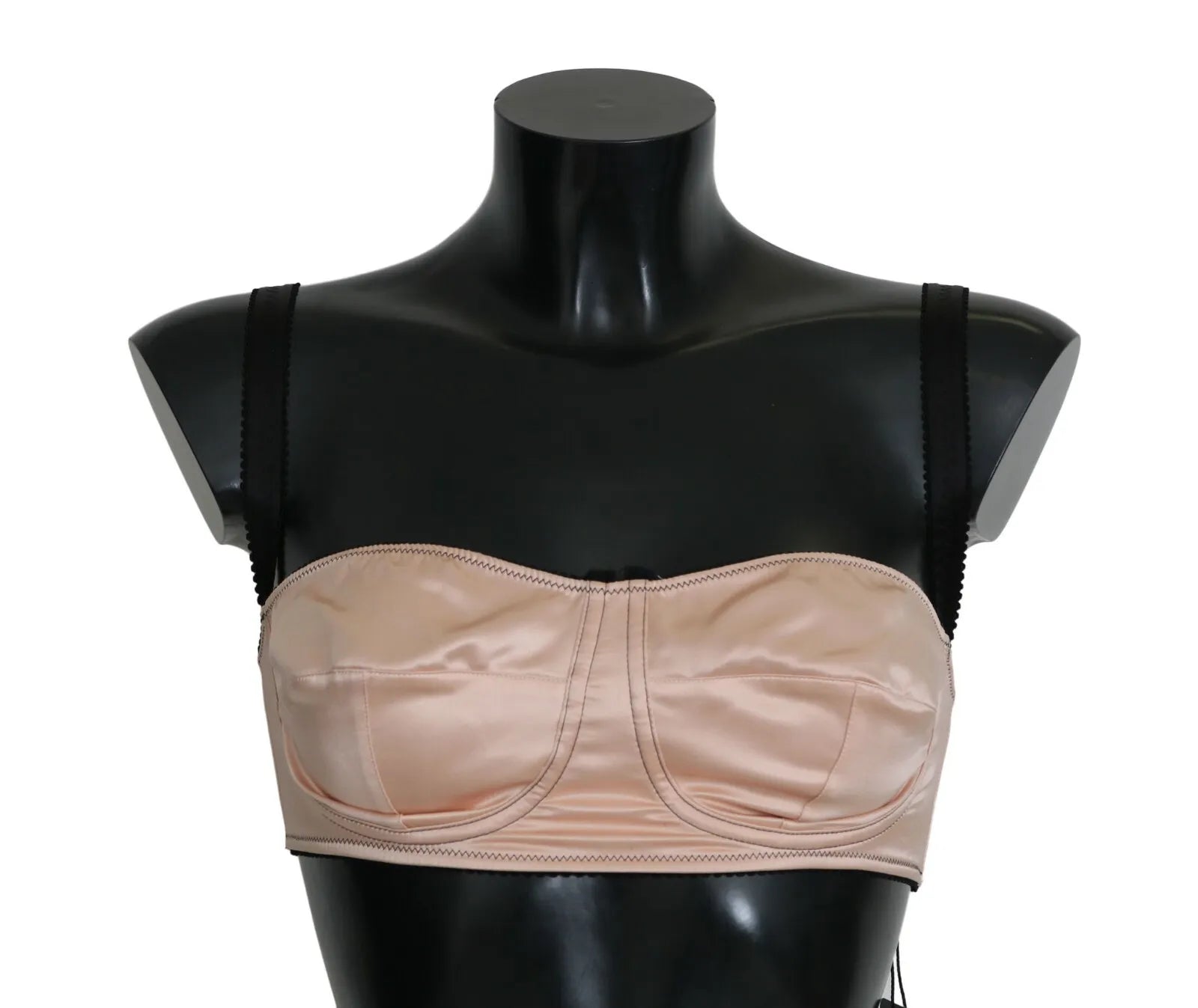Dolce & Gabbana Schwarzer Balconcino-BH mit Trägern in Rosa