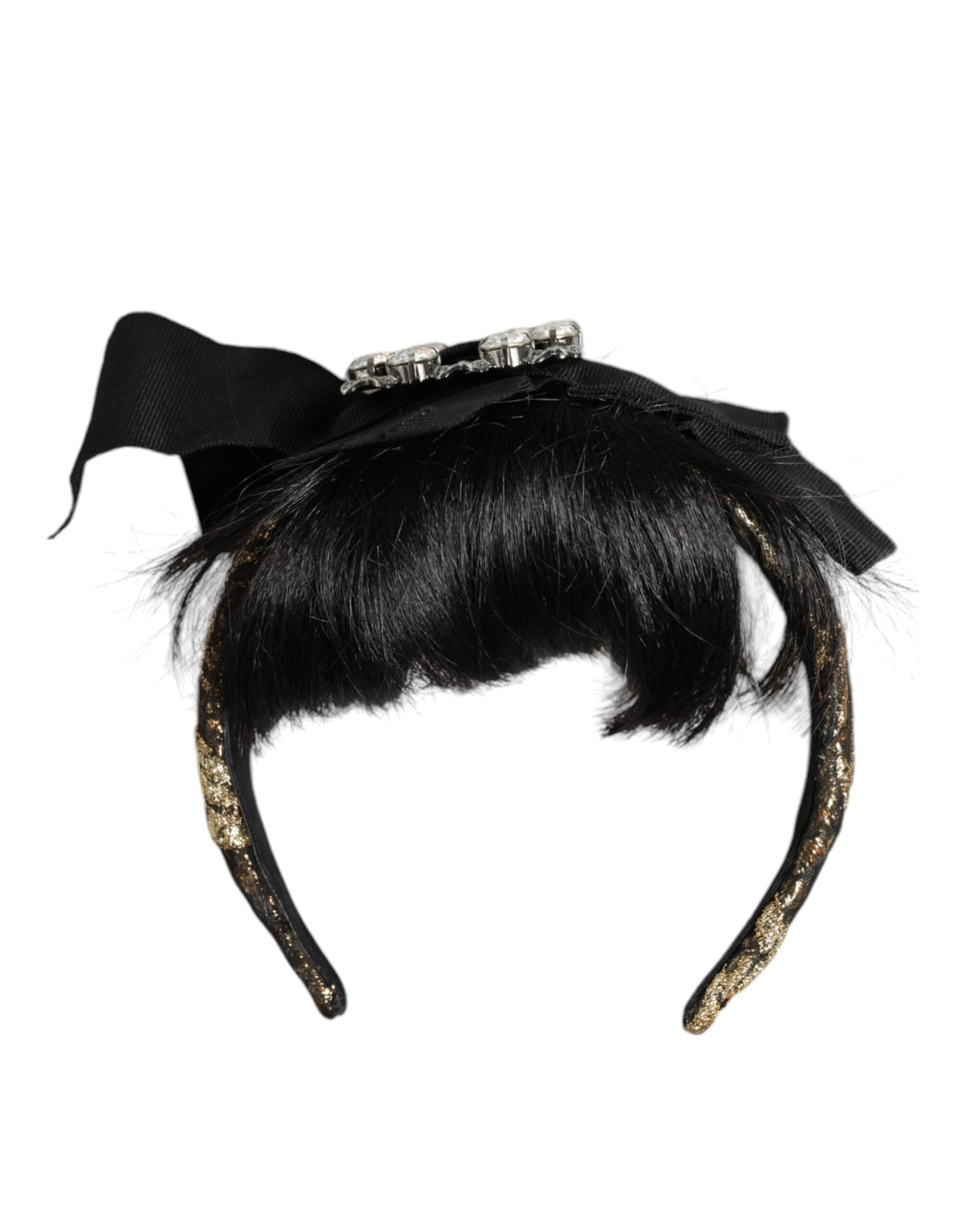Bandeau diadème en cristal pour cheveux noirs Dolce & Gabbana