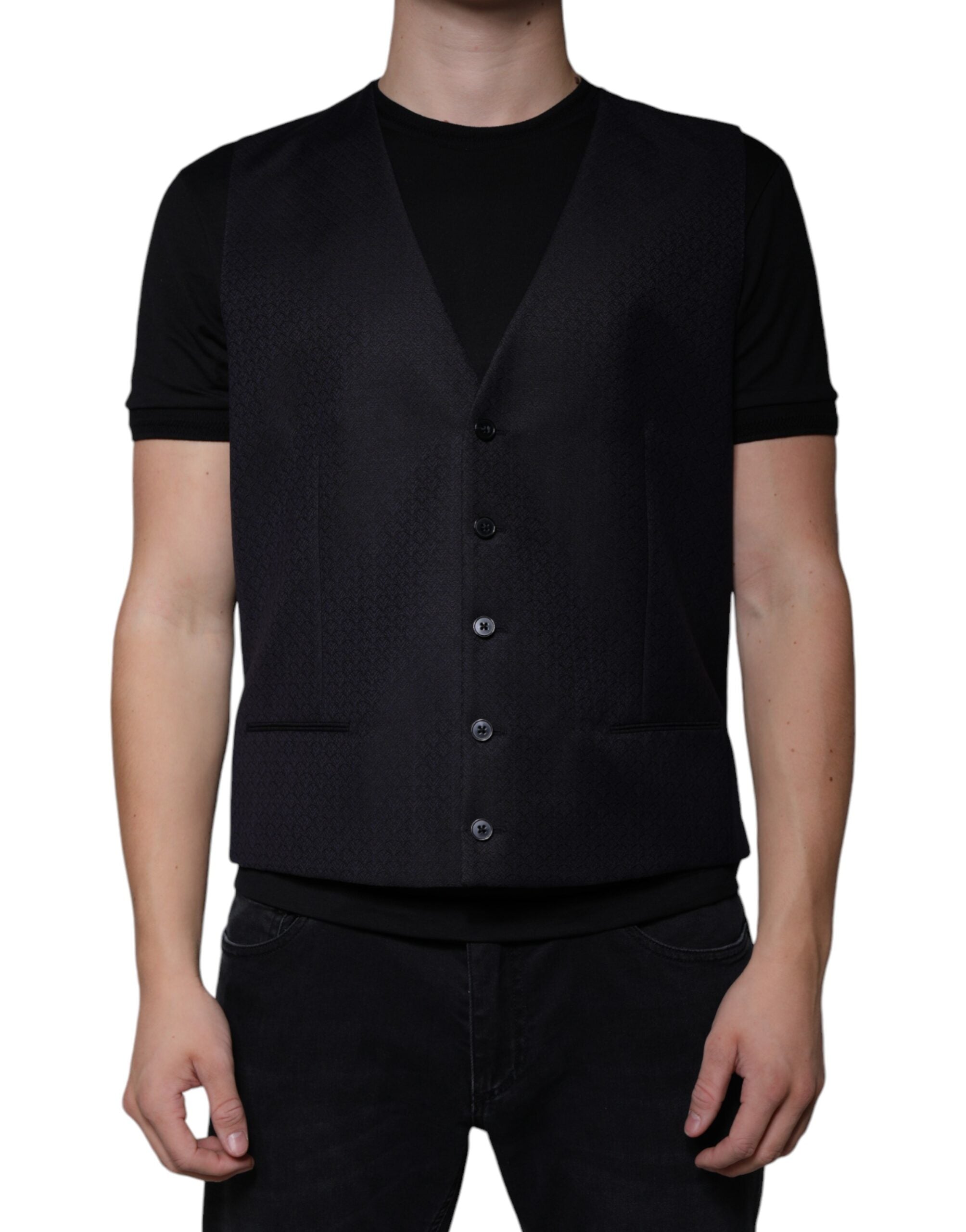 Robe gilet en laine noire Dolce & Gabbana