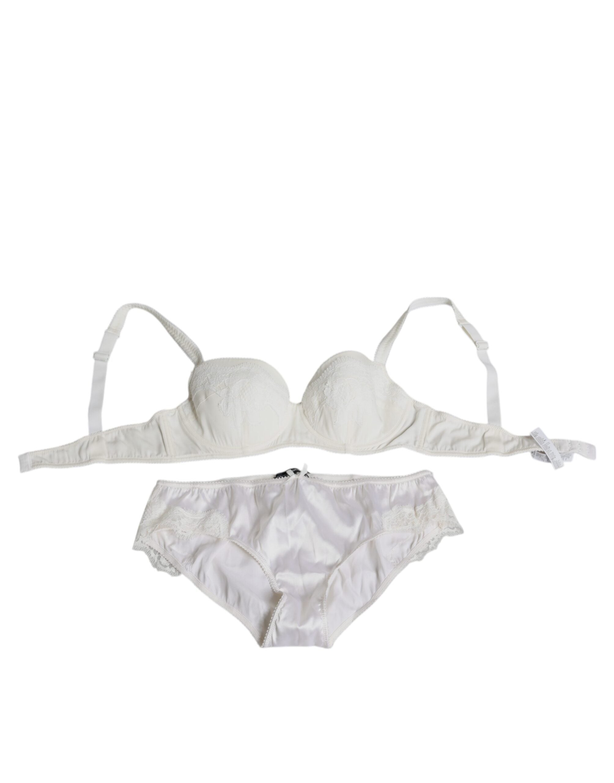 Dolce & Gabbana – Balconette-BH aus Stretch-Seide in Weiß