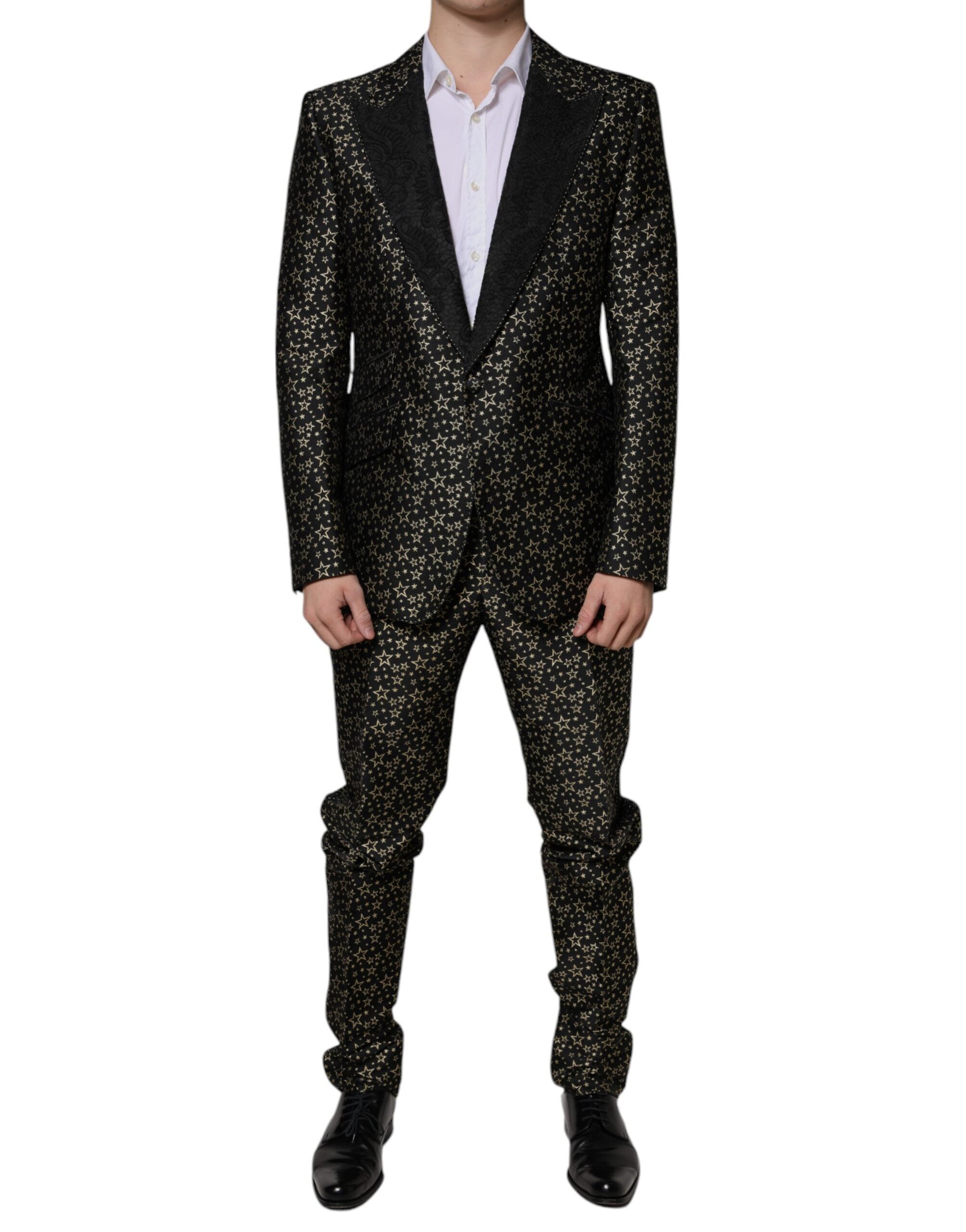 Costume 2 pièces Dolce & Gabbana en jacquard à étoiles noires SICILIA