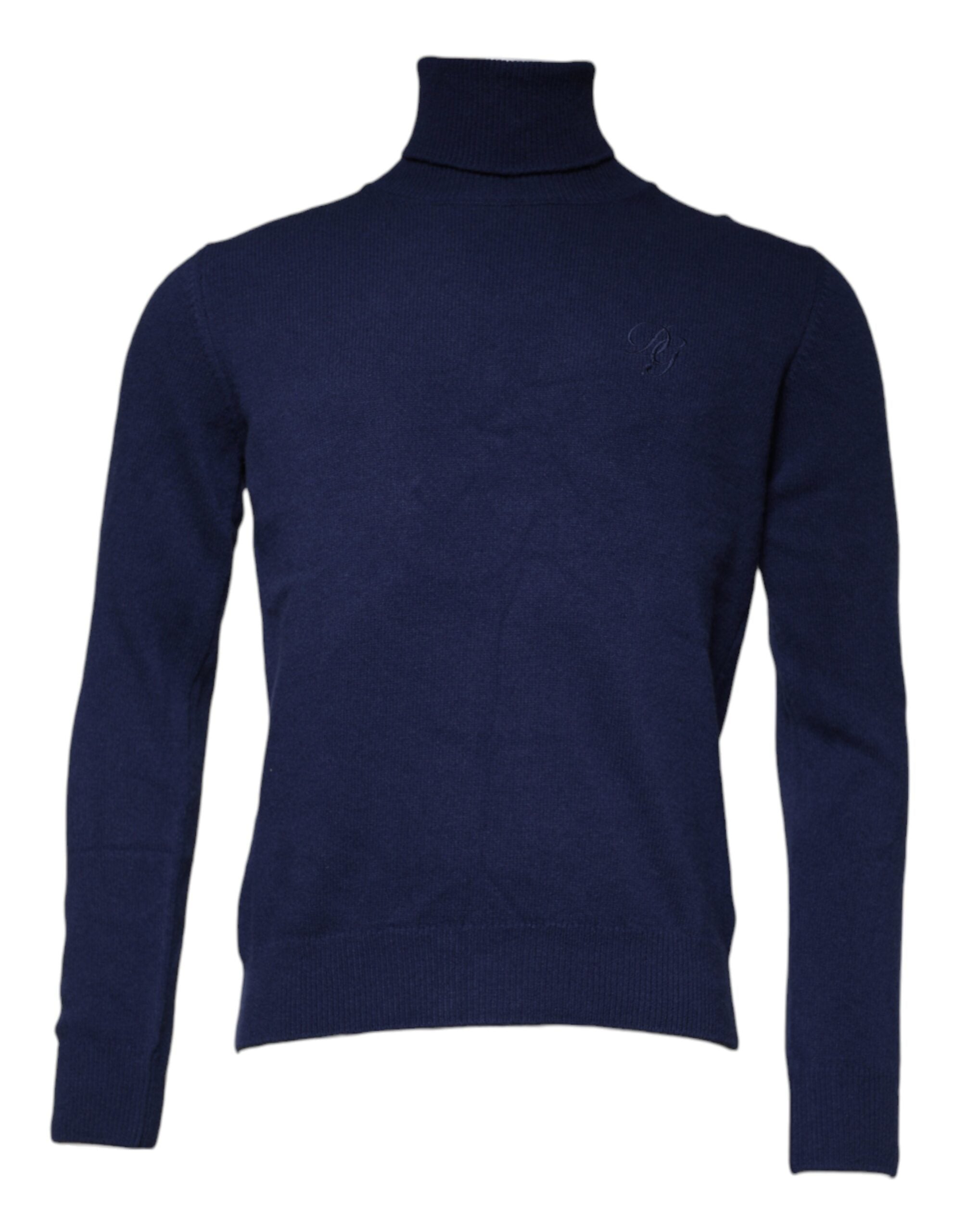 Pull à col roulé en laine bleue Dolce & Gabbana