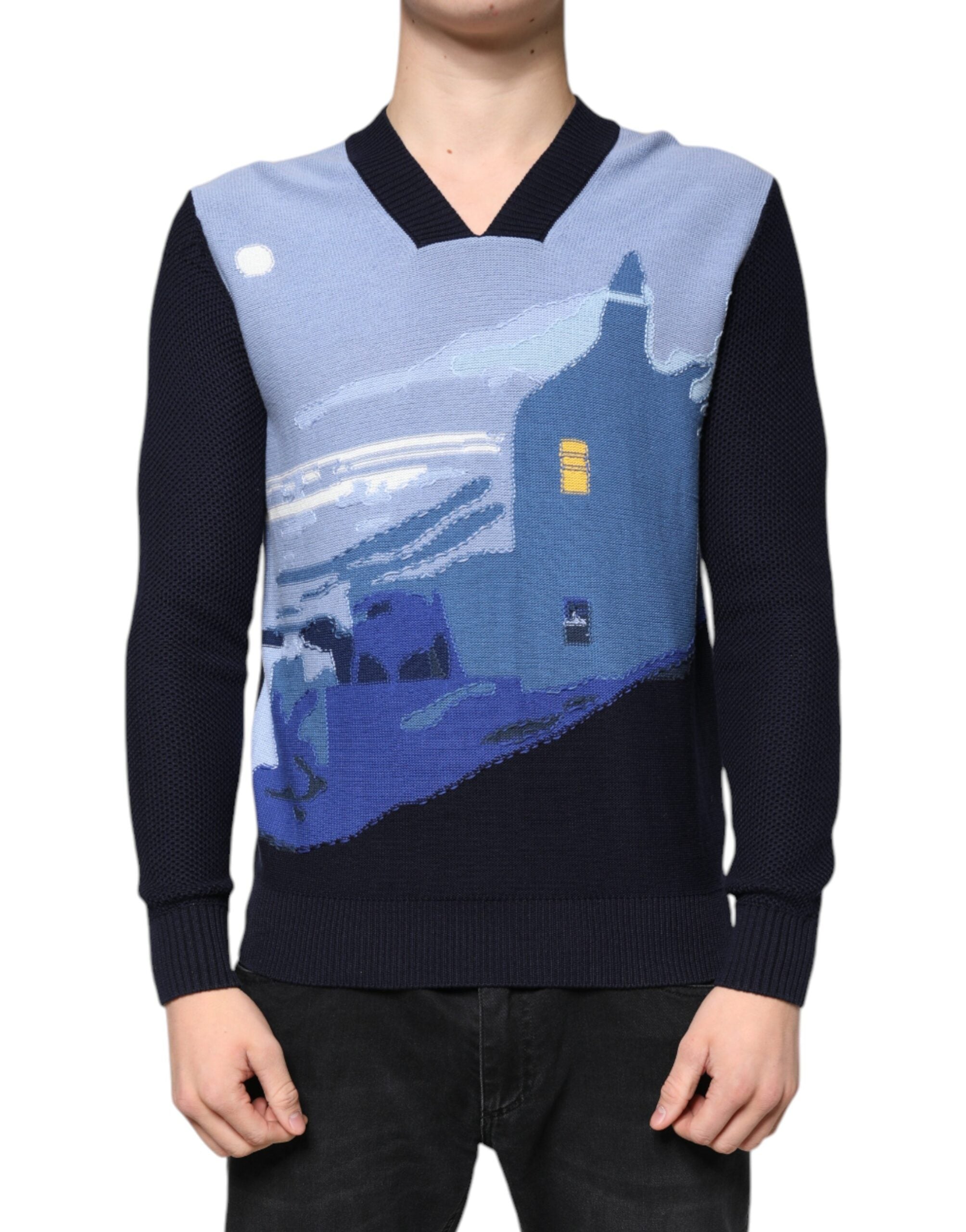 Pull multicolore à manches longues et col en V Ballantyne