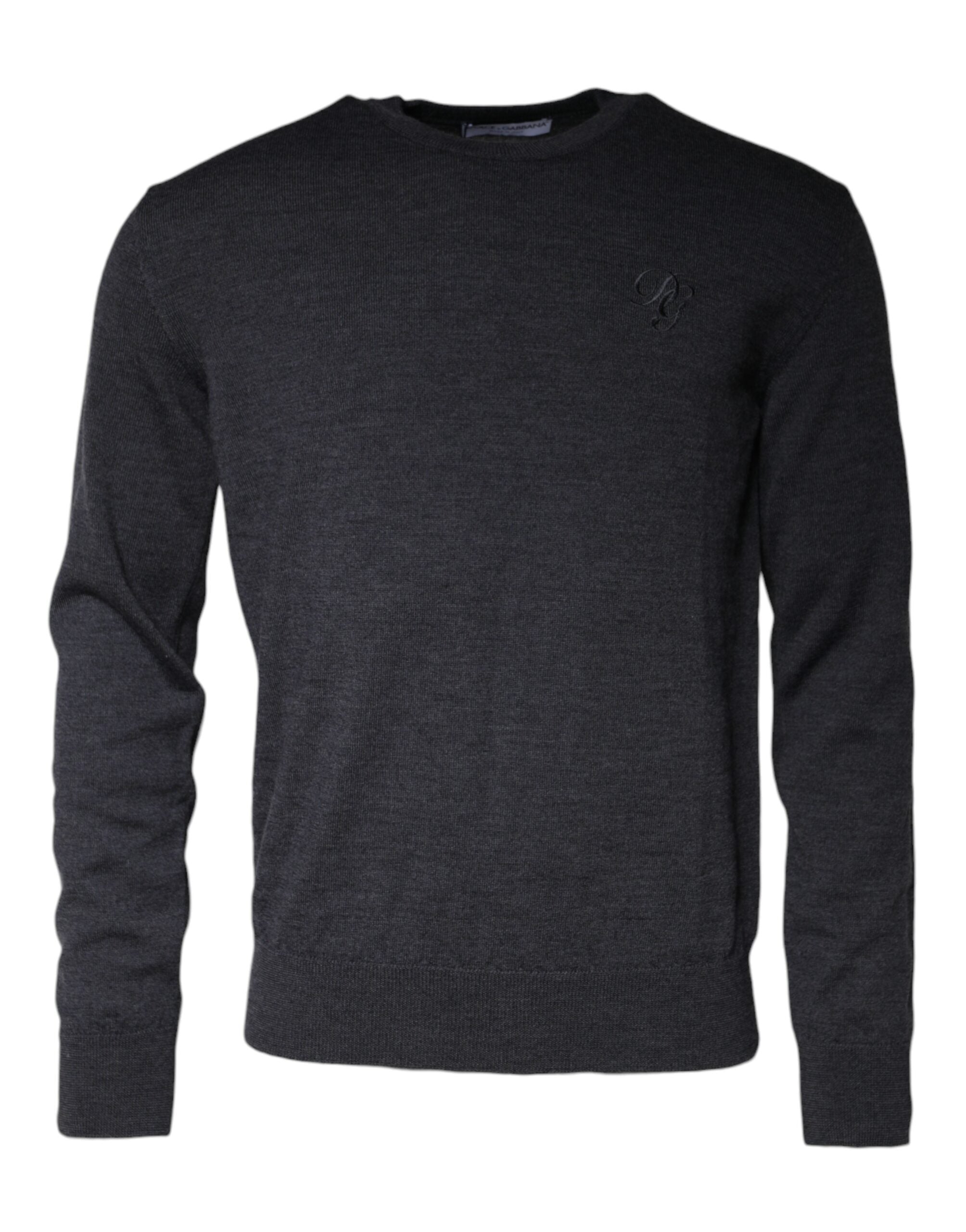Pull ras du cou en laine gris foncé Dolce & Gabbana
