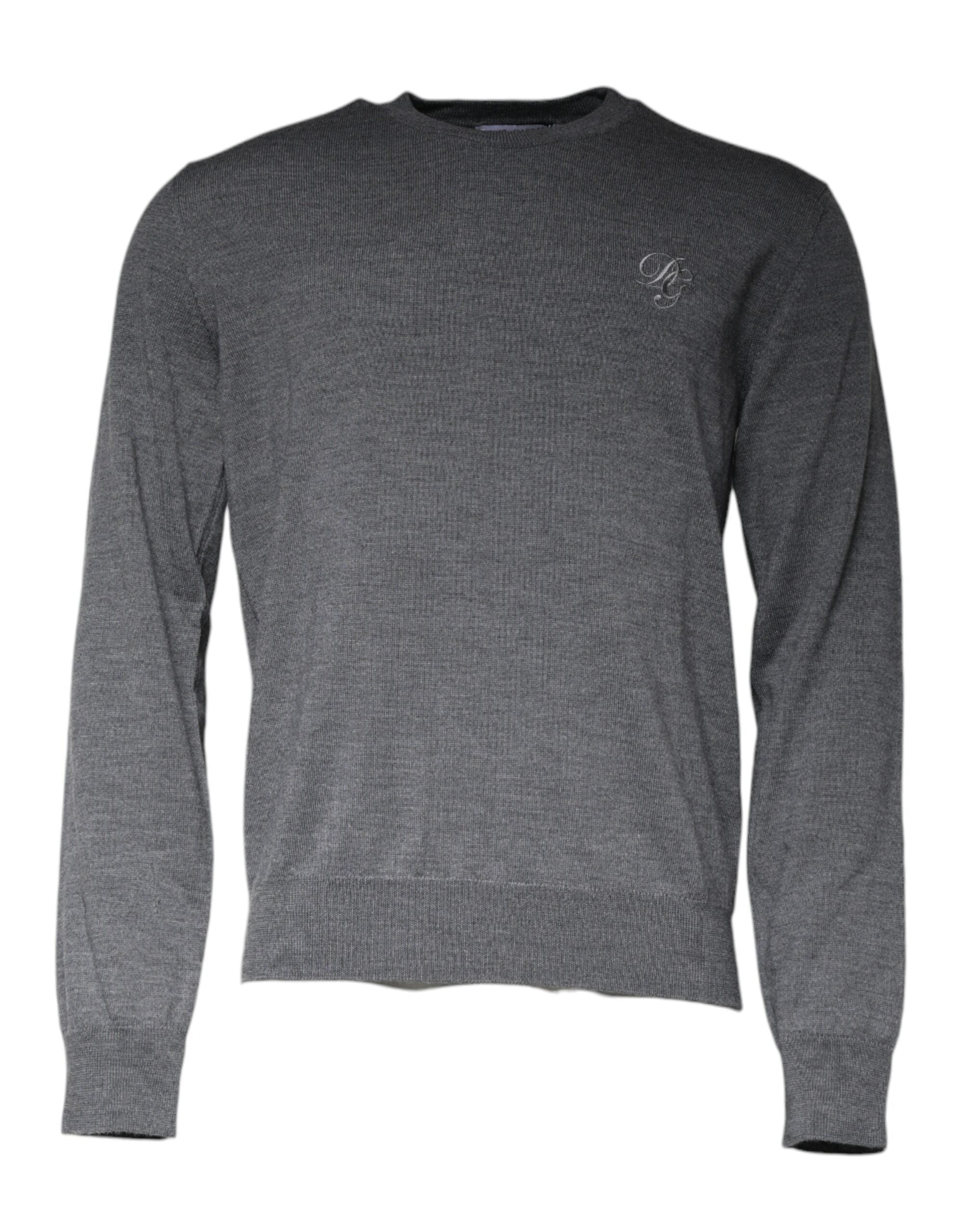 Pull ras du cou en laine gris foncé Dolce & Gabbana
