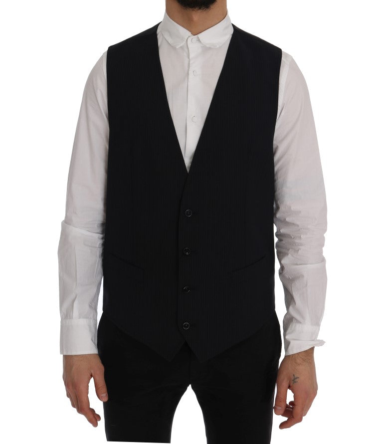 Dolce & Gabbana – Elegante Weste aus gestreifter Wollmischung