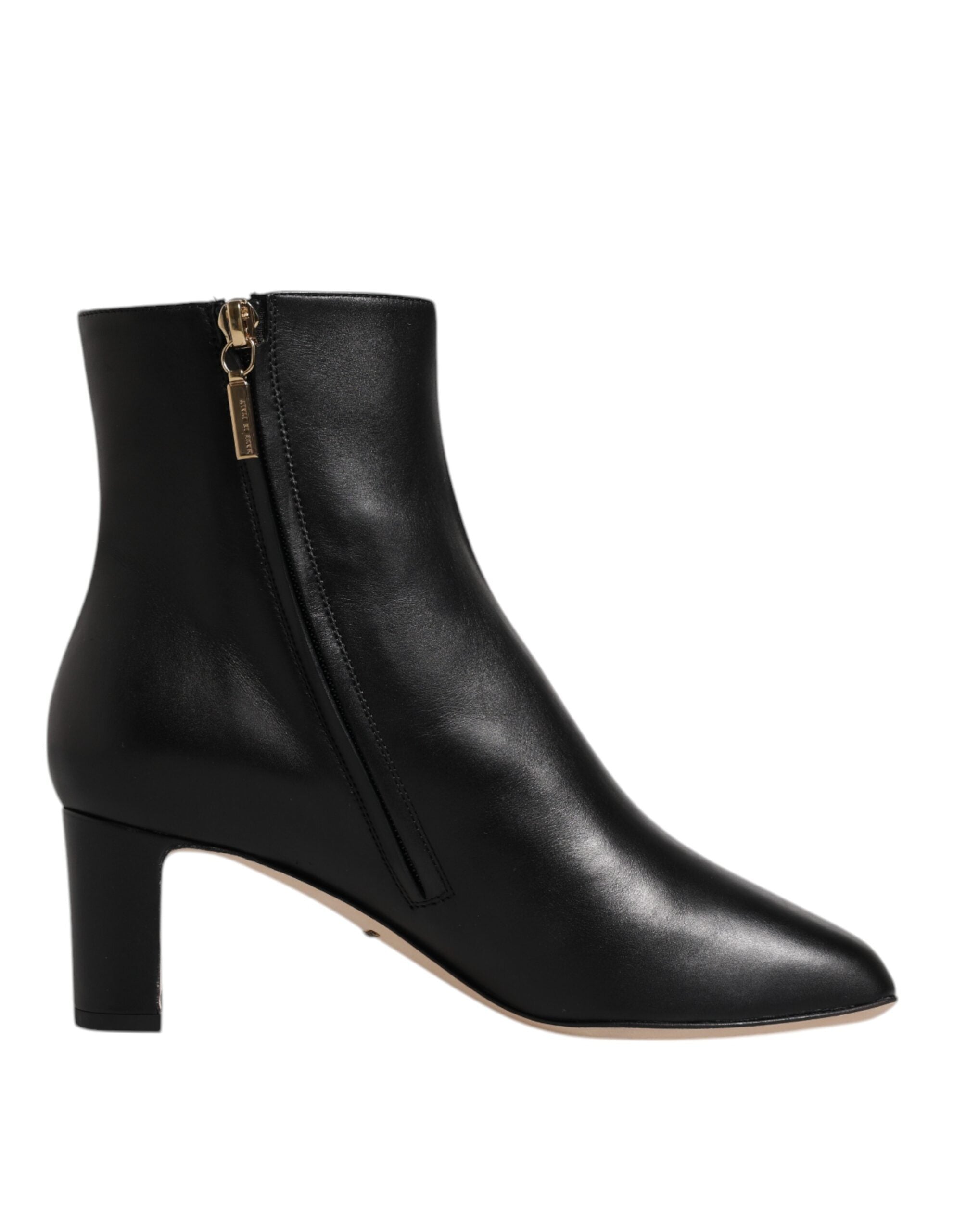 Dolce & Gabbana – Schwarze Jackie-Stiefel aus Leder mit halbhoher Wadenhöhe
