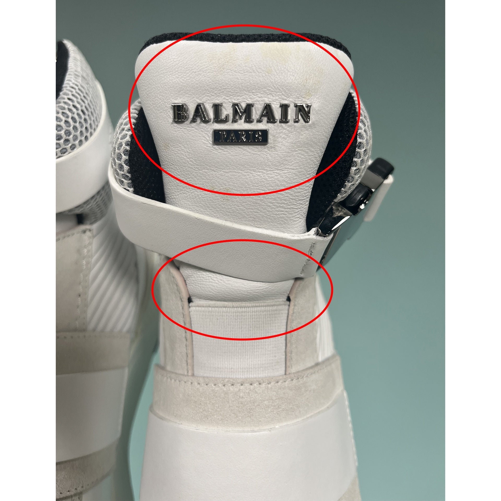 Balmain Exton Mixed-Media High-Top Sneakers