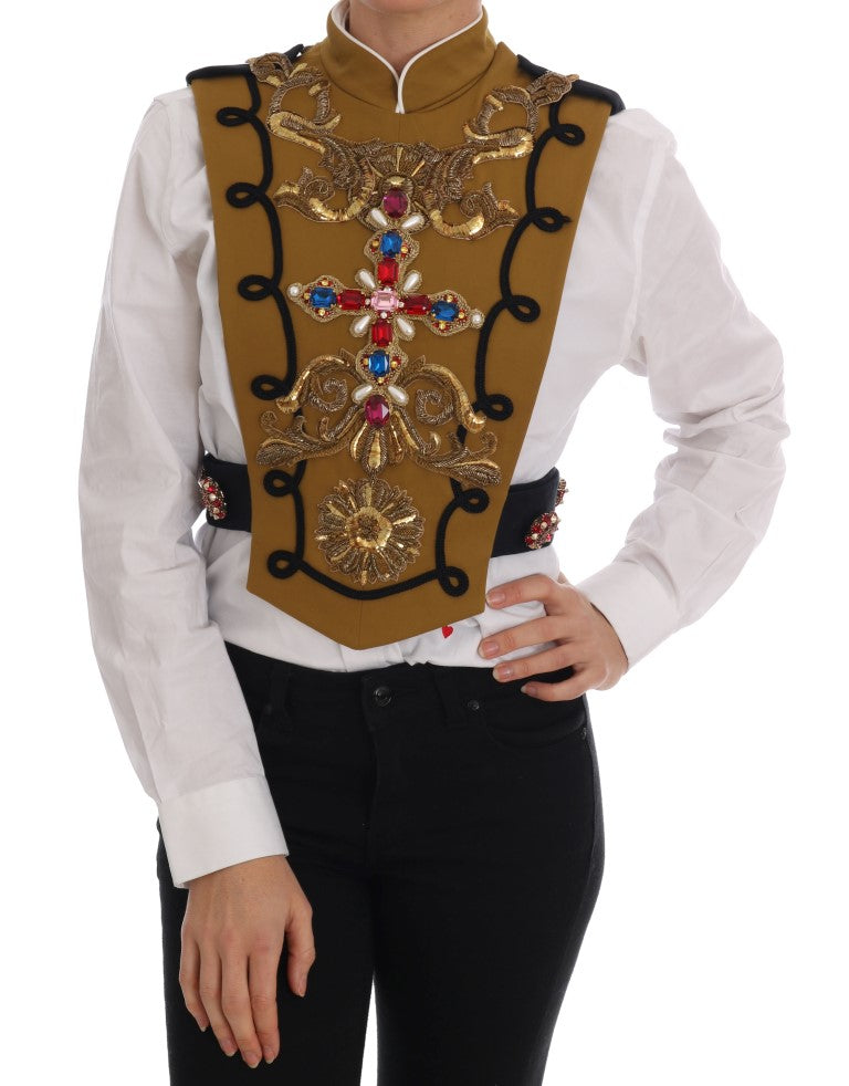 Gilet croisé orné de cristaux Dolce & Gabbana Runway