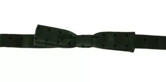 Cravate et nœud papillon en soie verte à pois pour homme Dolce & Gabbana