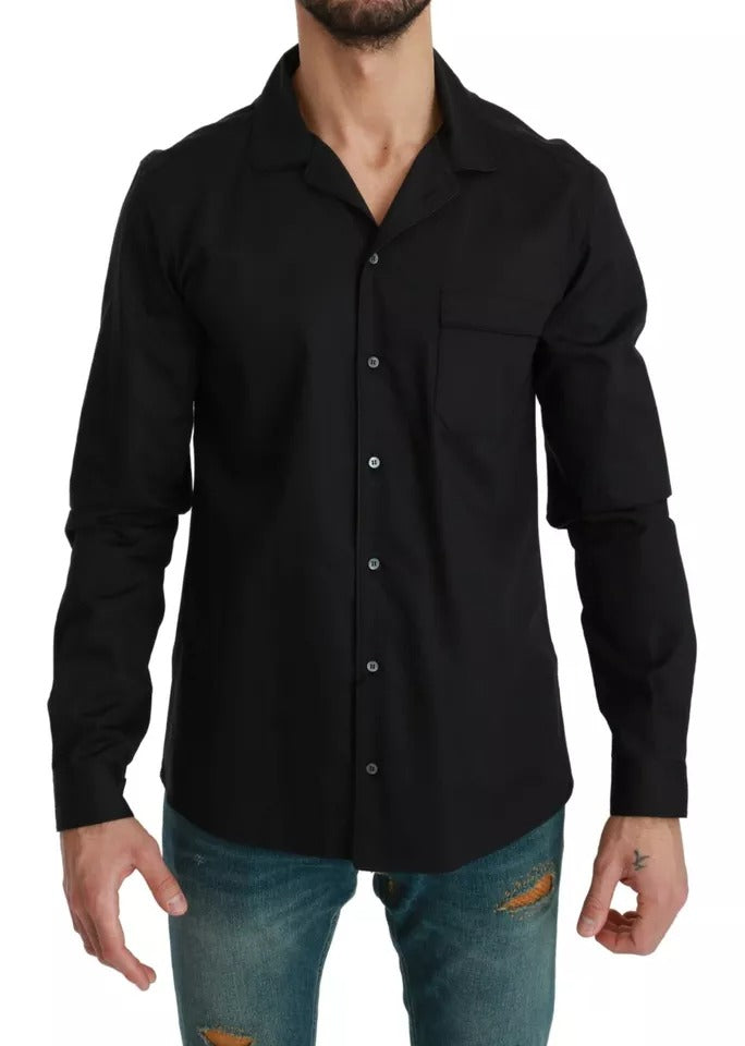 Chemise de pyjama à rayures en coton bleu Dolce & Gabbana
