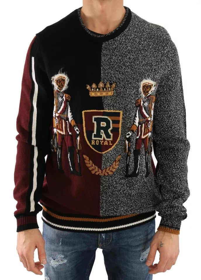 Pull en laine et cachemire multicolore Dolce & Gabbana KING Knight Monkey