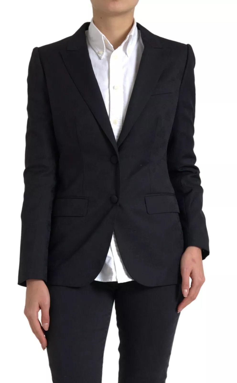 Veste blazer noire à manches longues Dolce & Gabbana