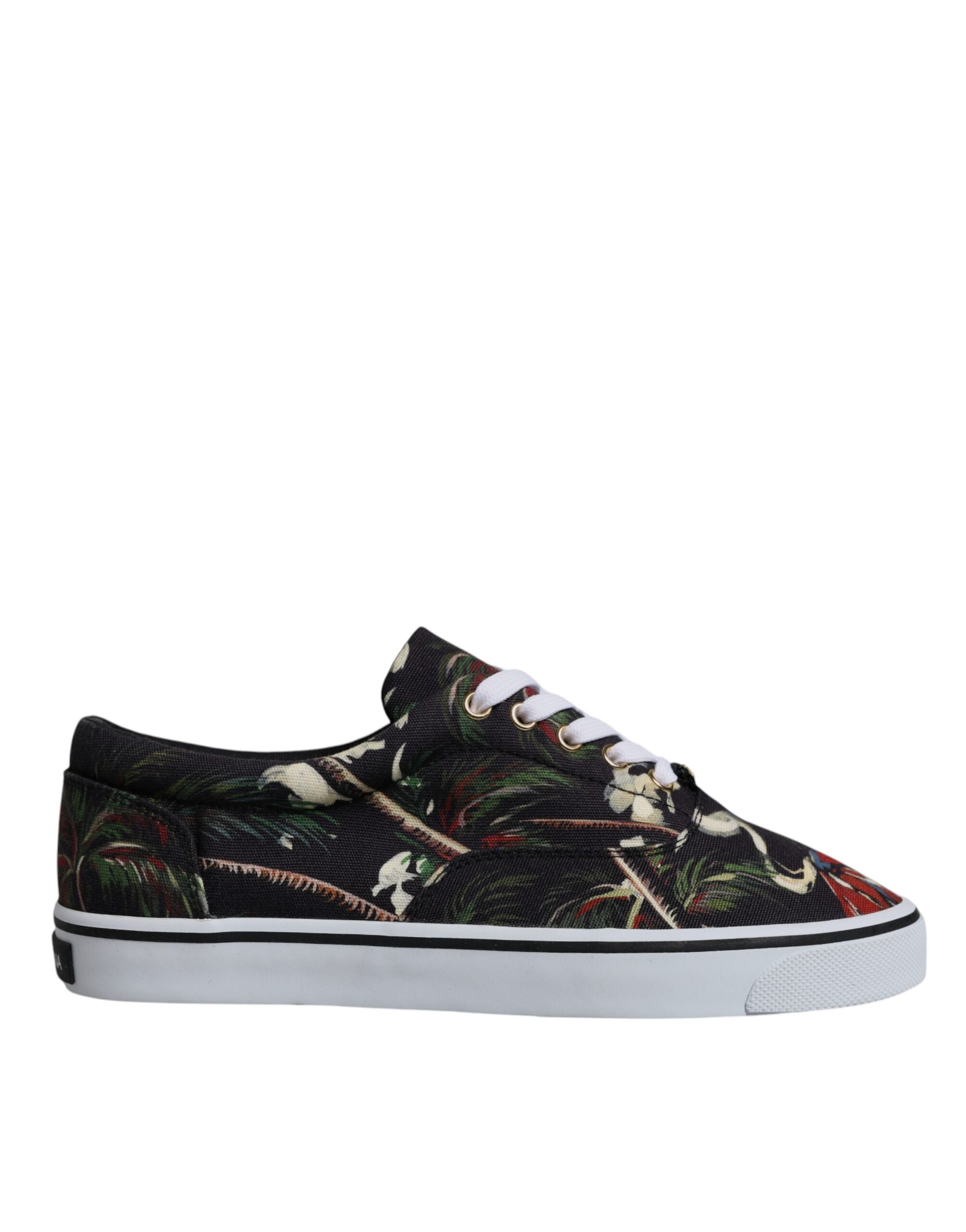 Baskets basses noires à imprimé tropical Dolce & Gabbana