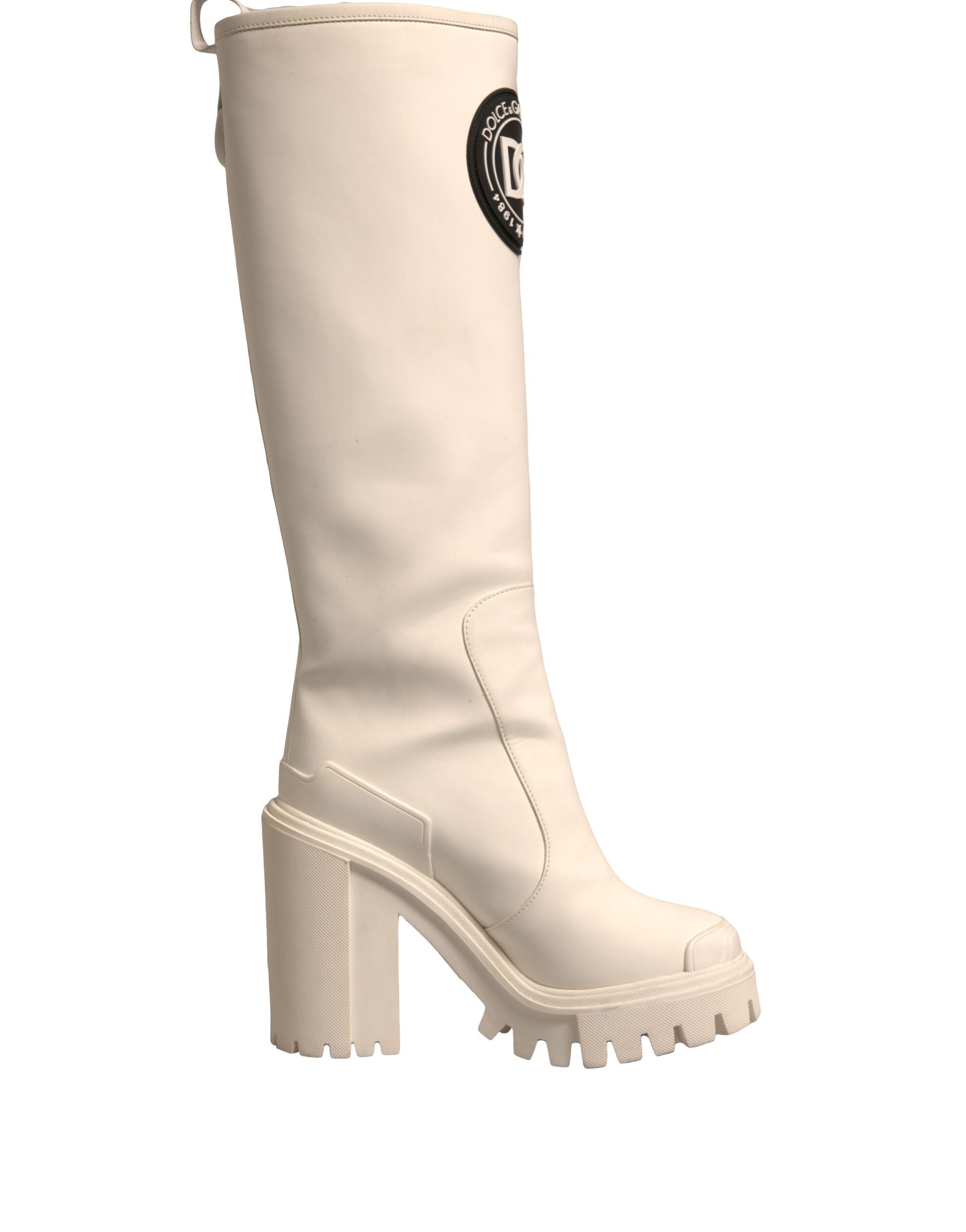 Dolce & Gabbana – Weiße DG-Logo-Hi-Trekking-Plateau-Bikerstiefel
