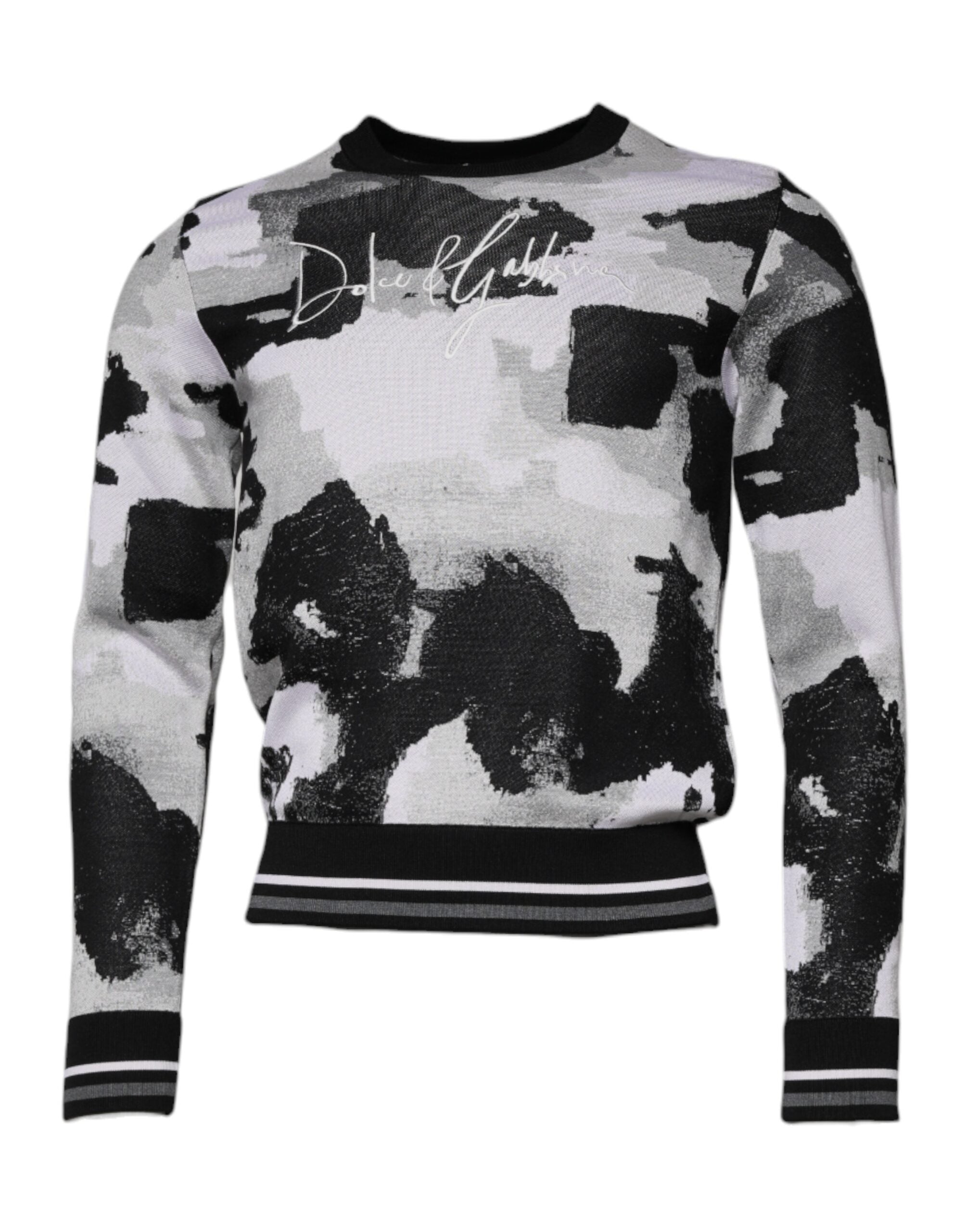 Dolce & Gabbana Mehrfarbiger Camouflage-Pullover mit Rundhalsausschnitt für Herren