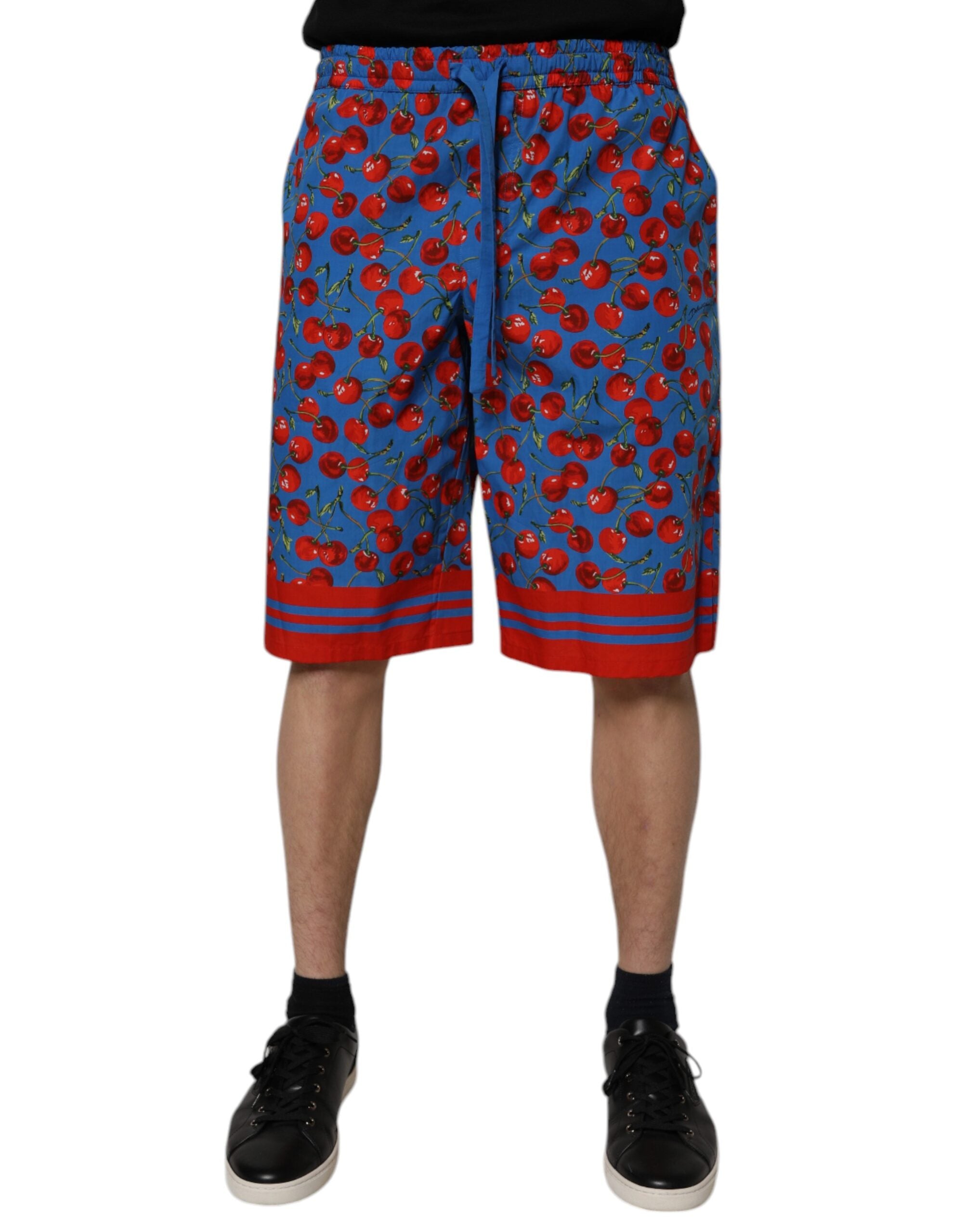 Bermuda Dolce & Gabbana en coton imprimé cerises bleues pour homme