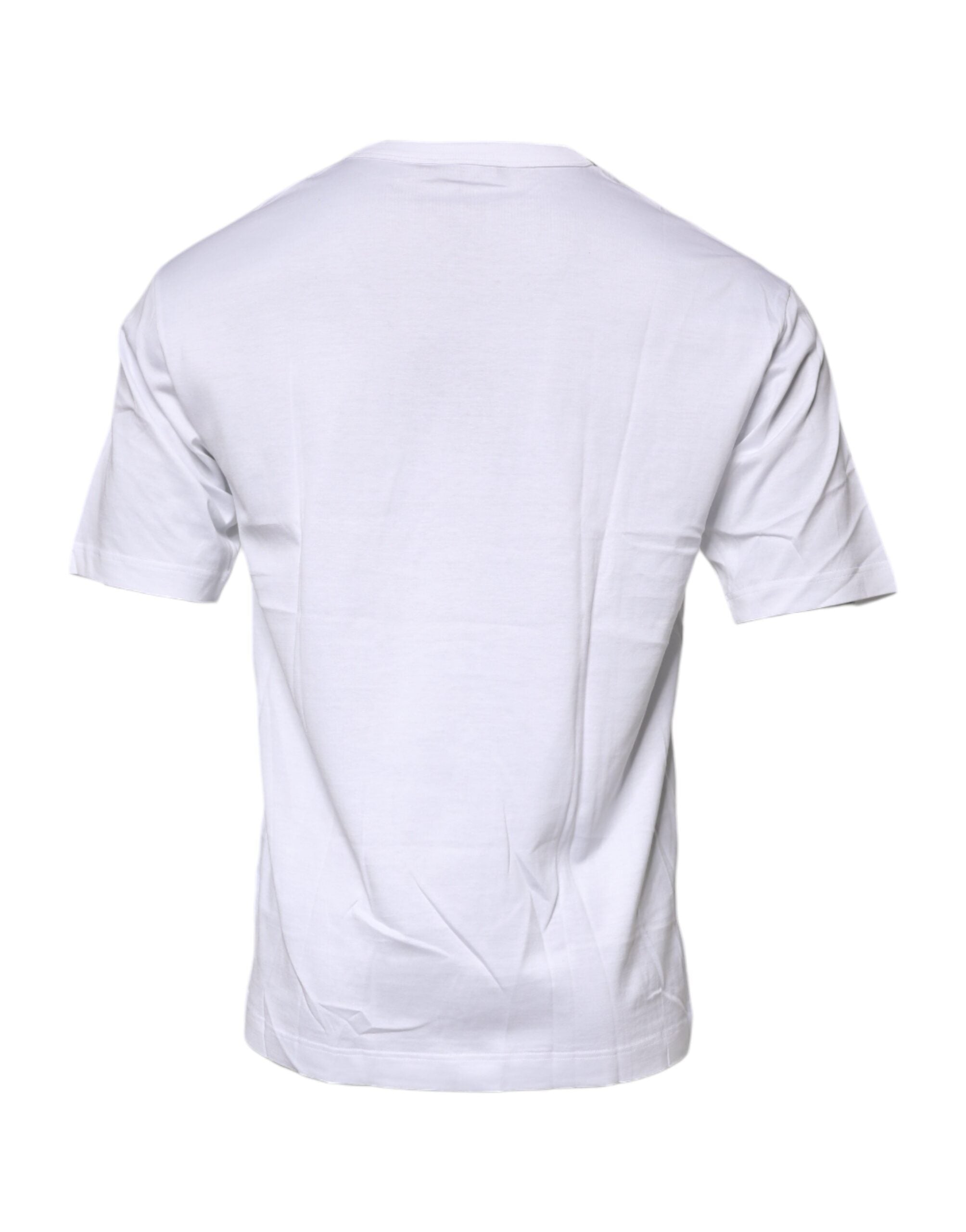 Dolce & Gabbana White Floral Print Cotton Crew Neck T-shirt