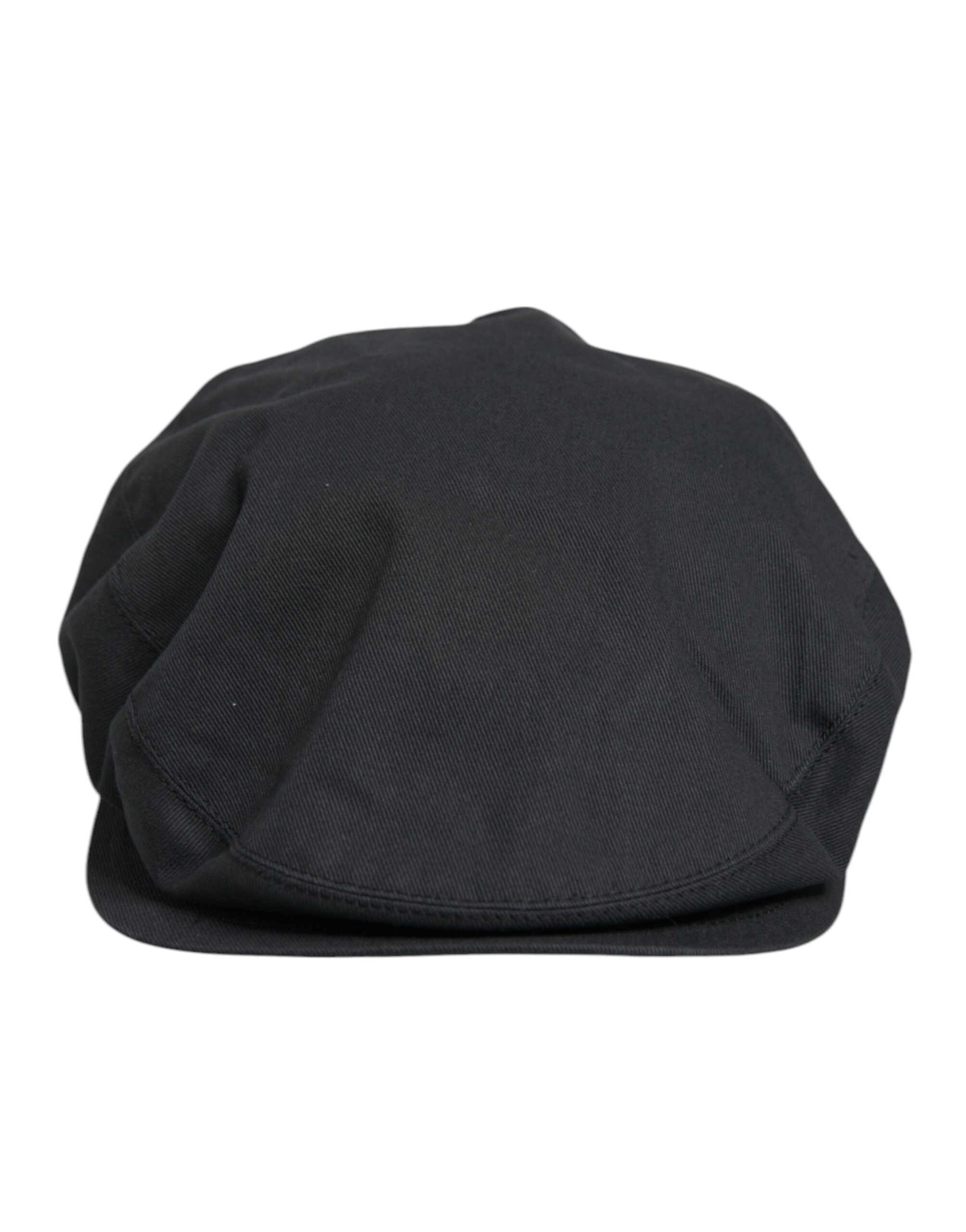 Dolce & Gabbana Chapeau Newsboy Capello Cabbie en coton noir