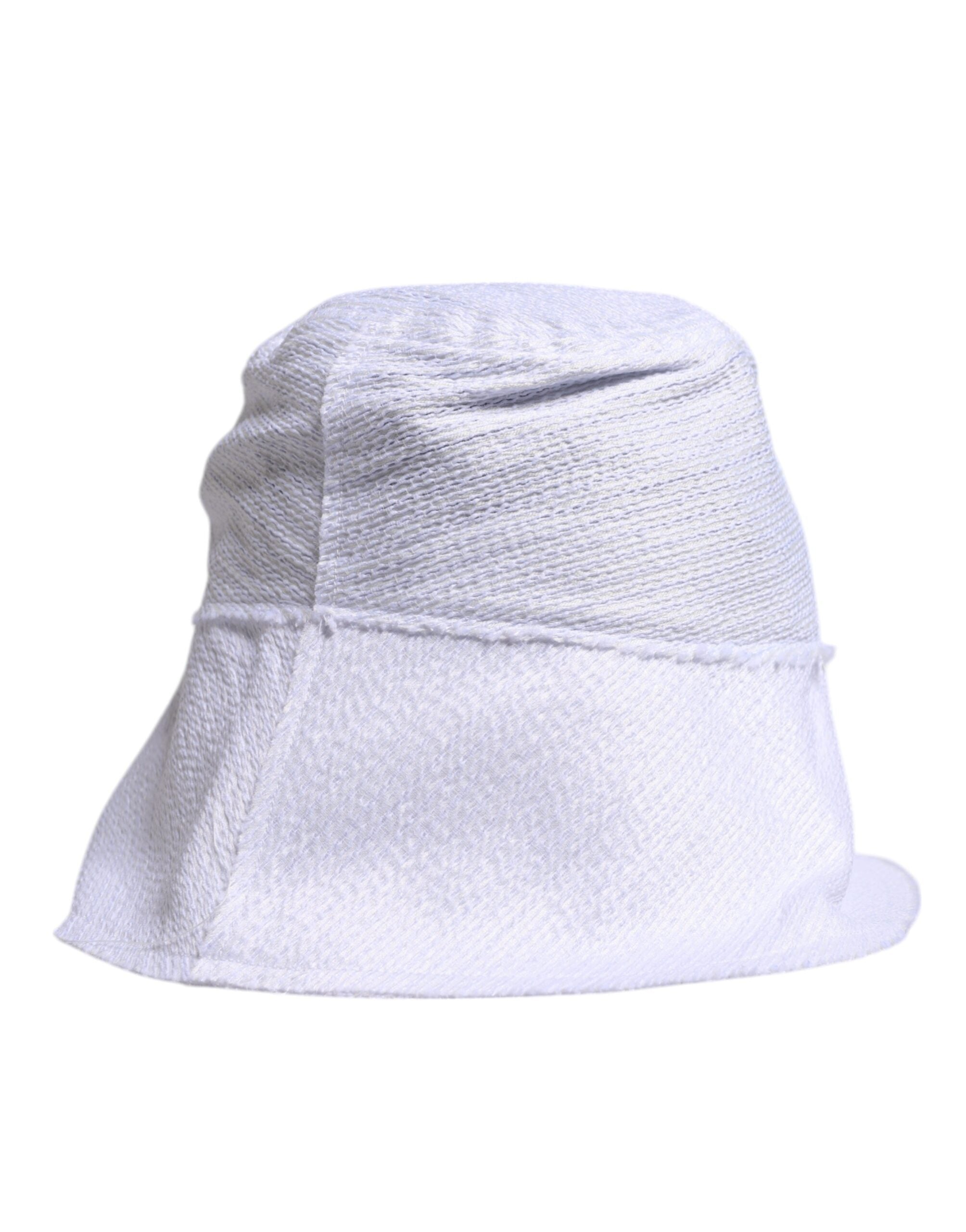 Chapeau seau à large bord en polyester blanc Dolce & Gabbana