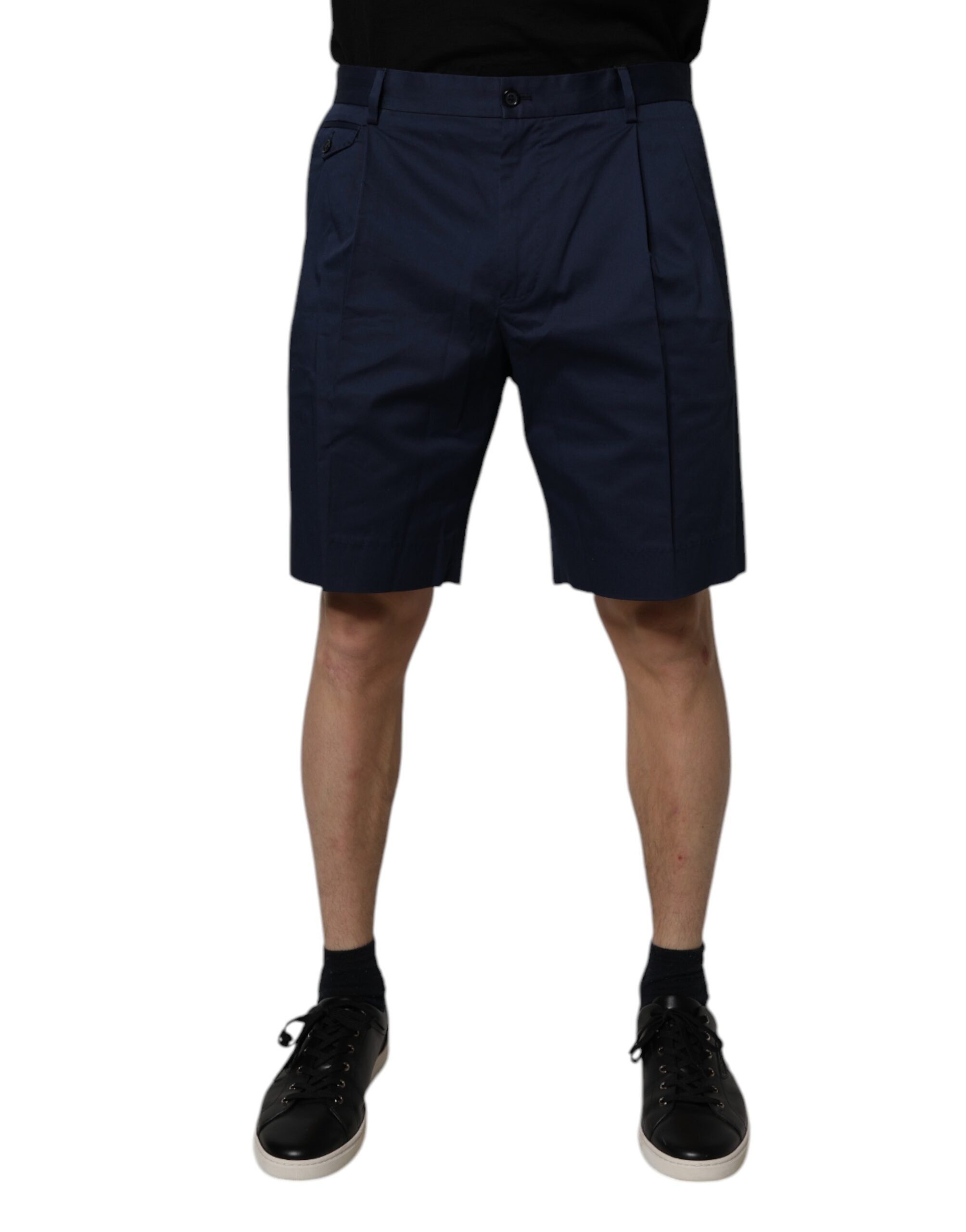 Bermuda taille moyenne en coton bleu foncé Dolce & Gabbana pour homme
