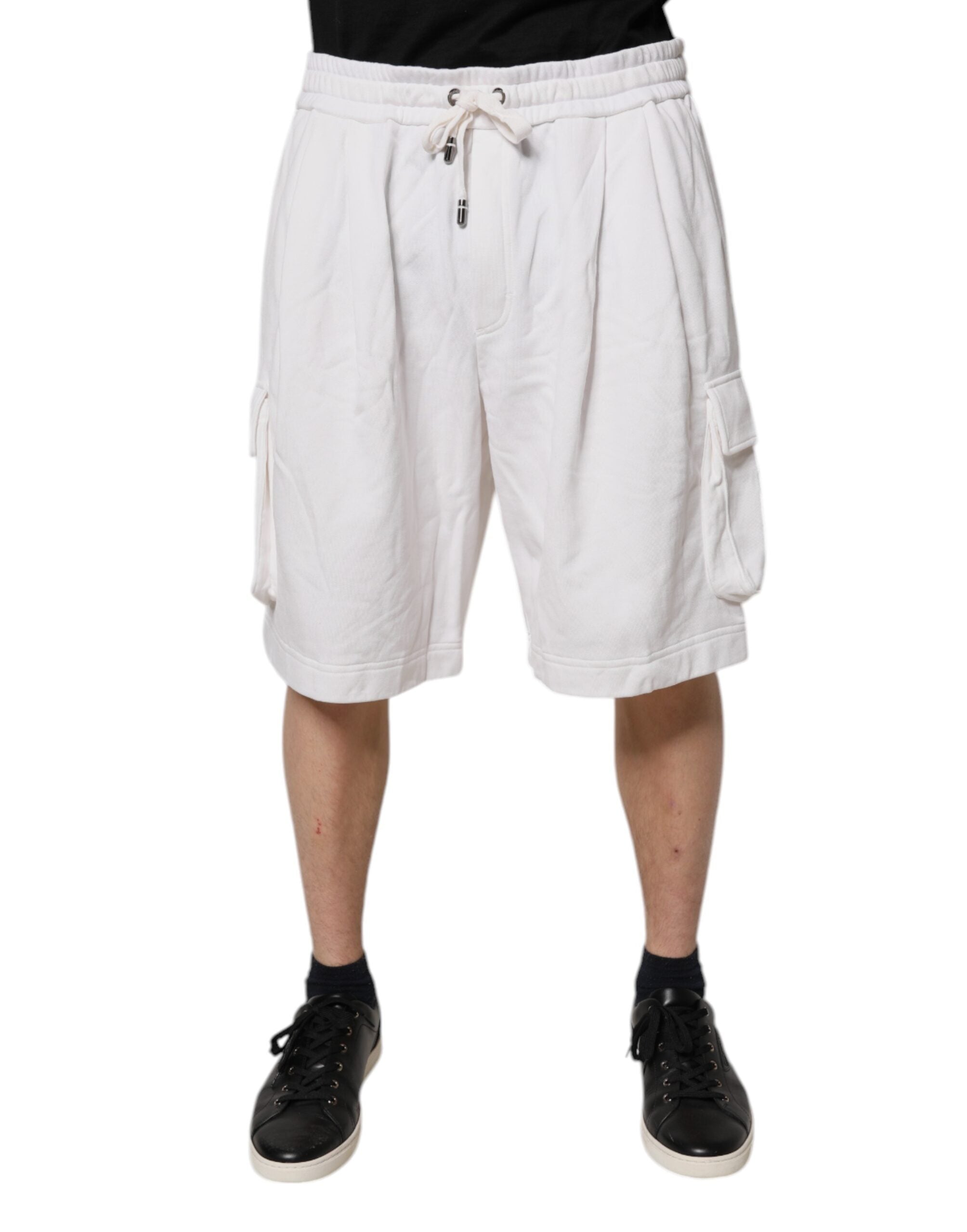 Bermuda cargo en coton blanc Dolce & Gabbana