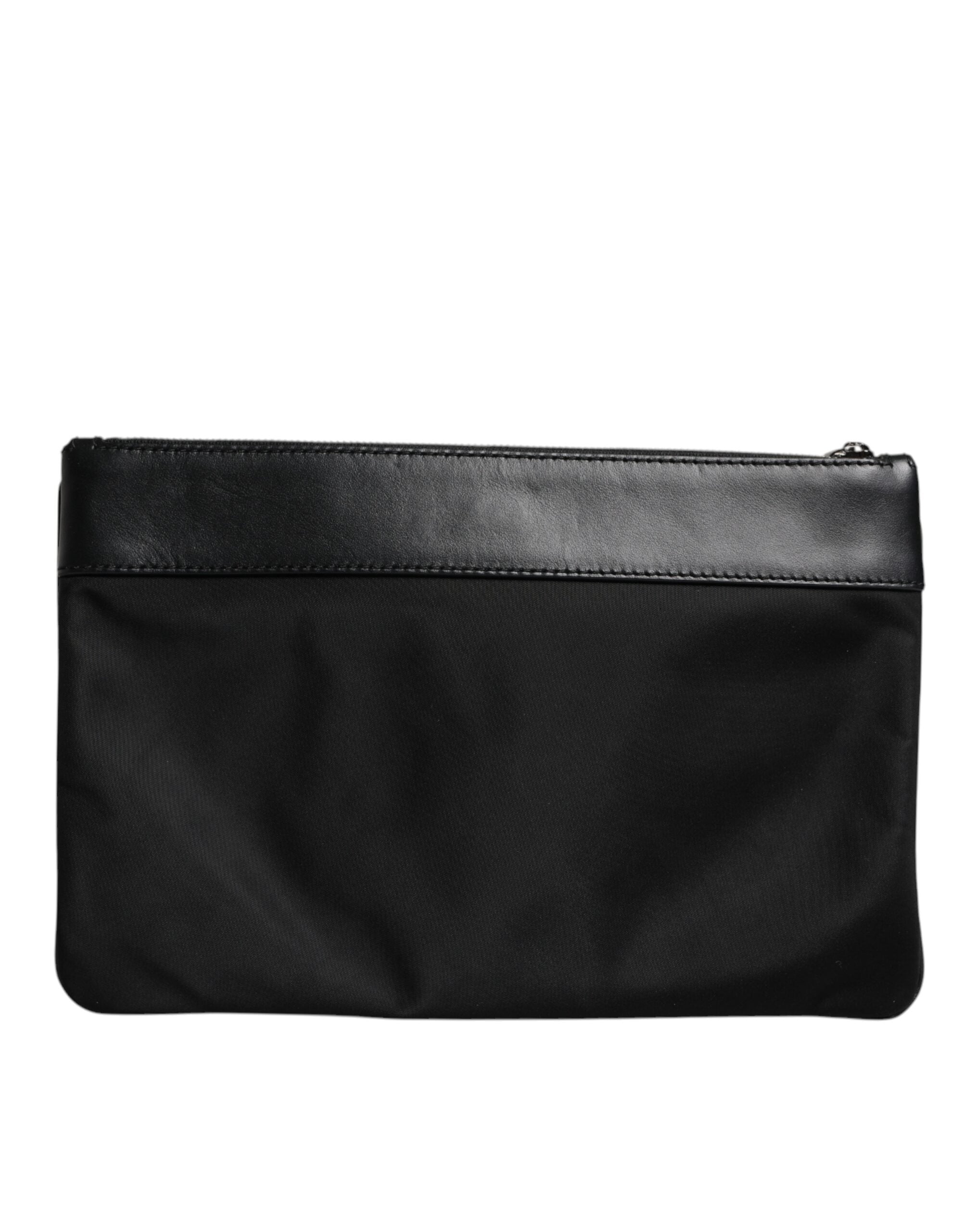 Dolce & Gabbana Multicolor Leopard Jacquard Print Logo Plaque Pouch Bag