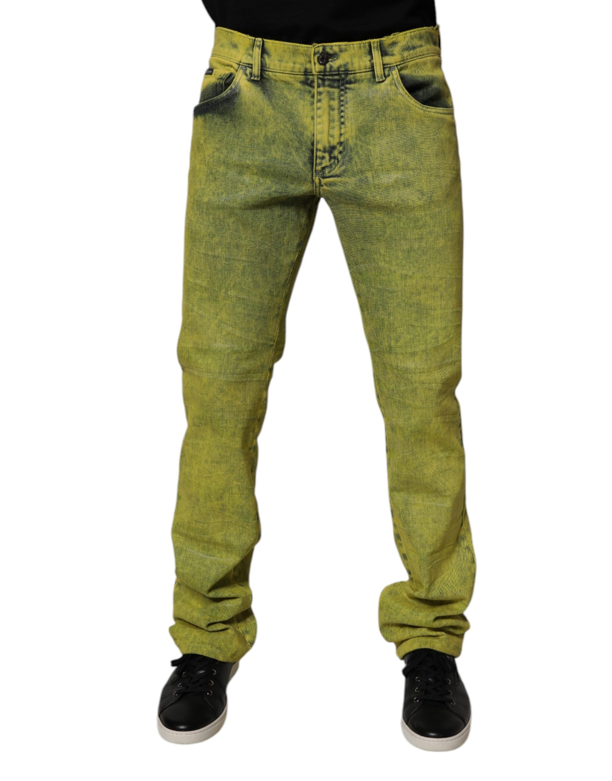 Dolce & Gabbana Gelbe Skinny-Jeans aus Baumwollstretch für Herren
