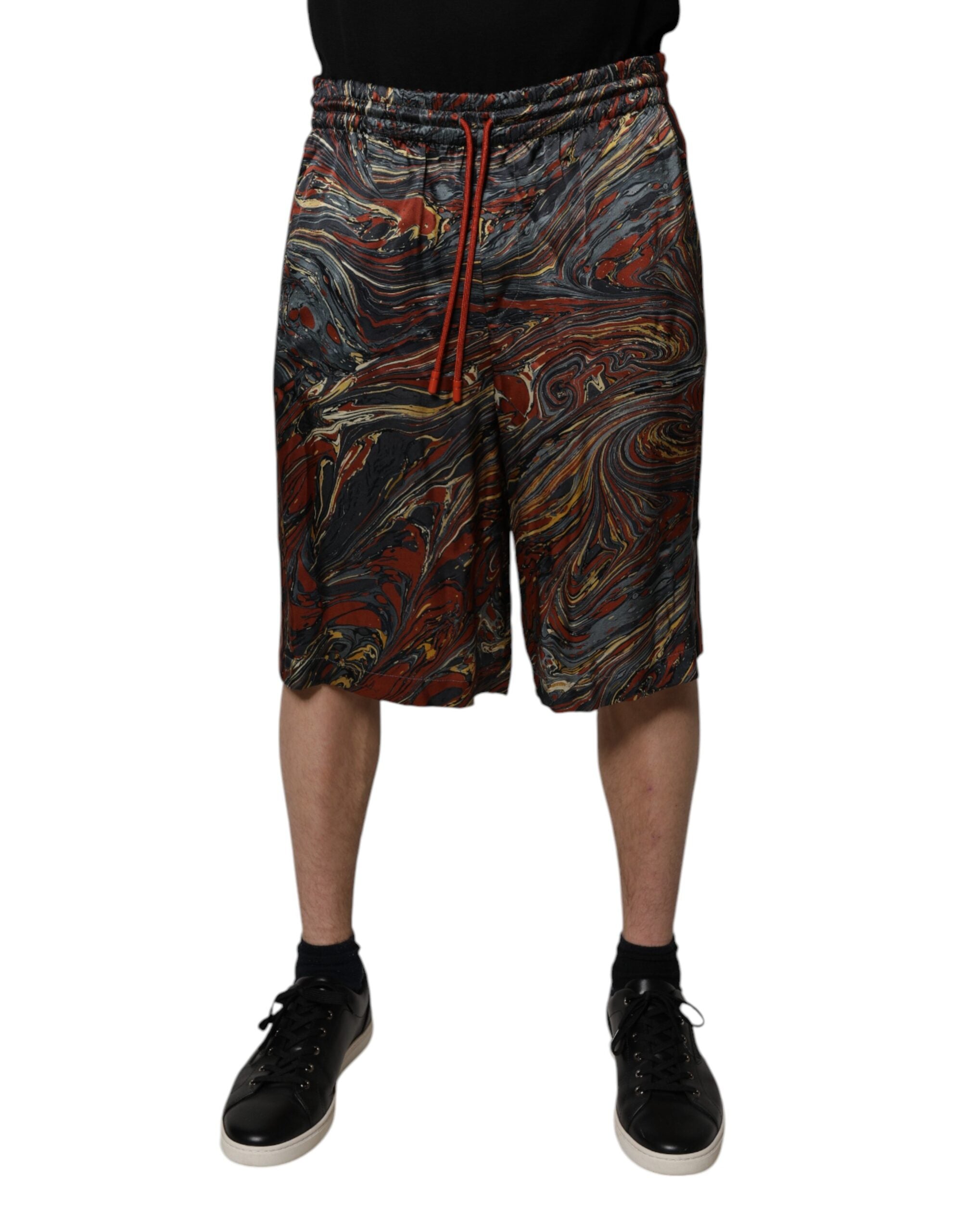 Pantalon bermuda imprimé marbre multicolore Dolce & Gabbana