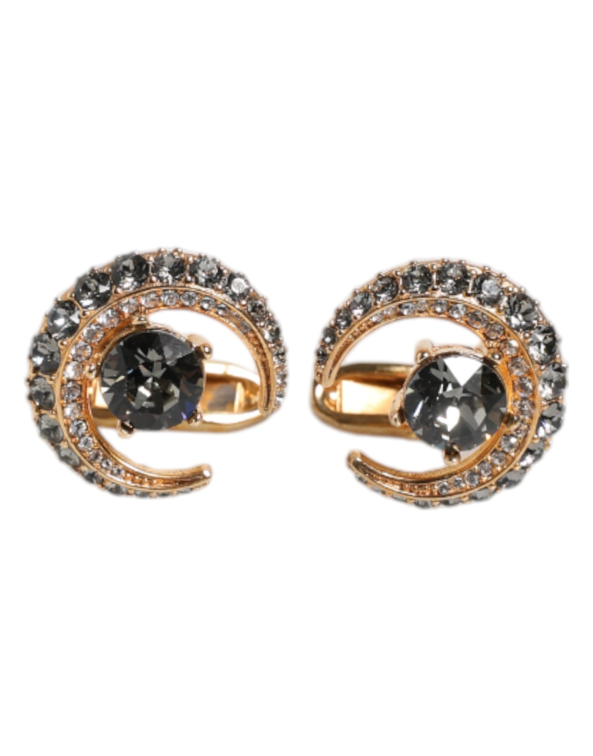 Dolce & Gabbana Manschettenknopf Luna aus Messing mit Gold- und schwarzem Kristall