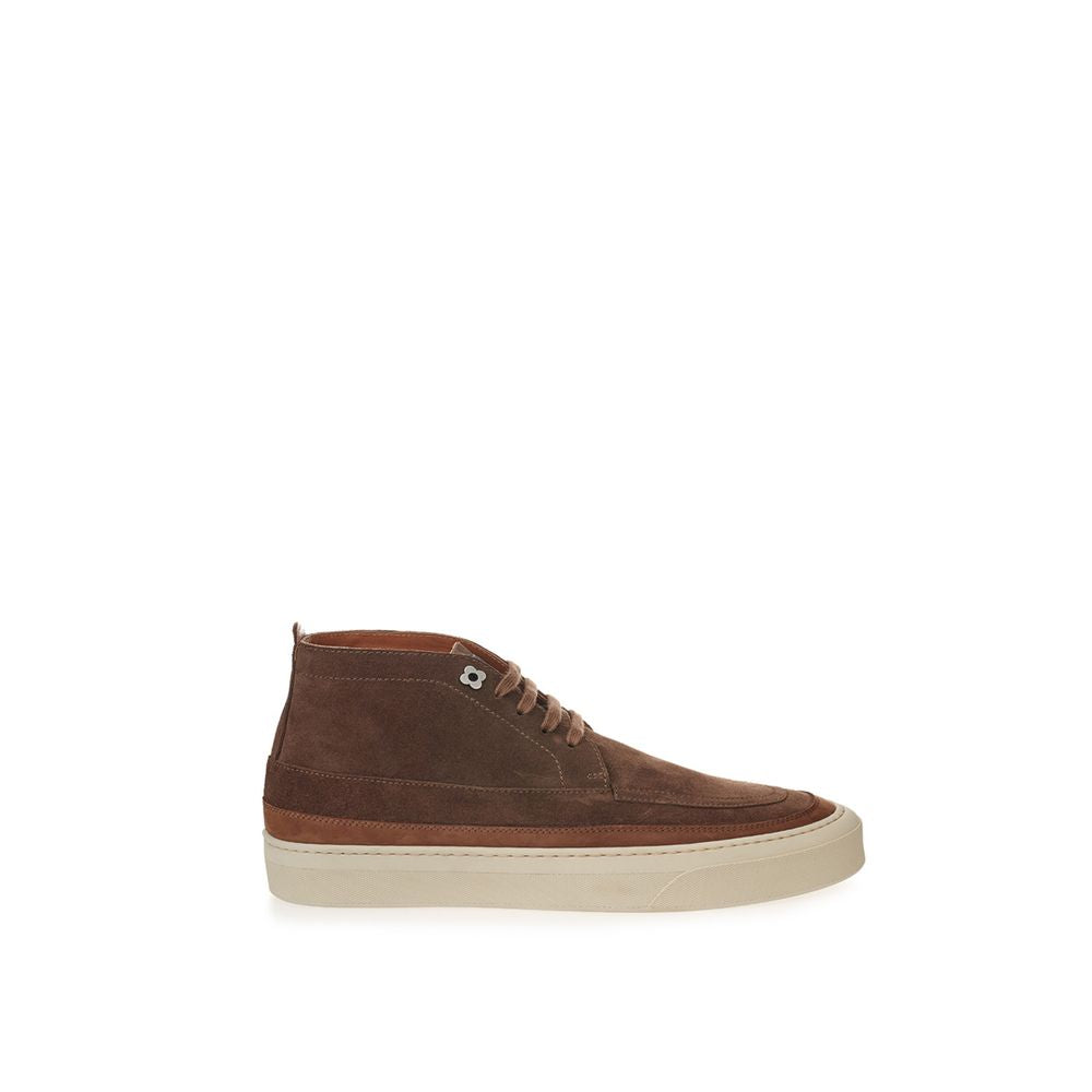 Baskets élégantes en daim Lardini marron riche