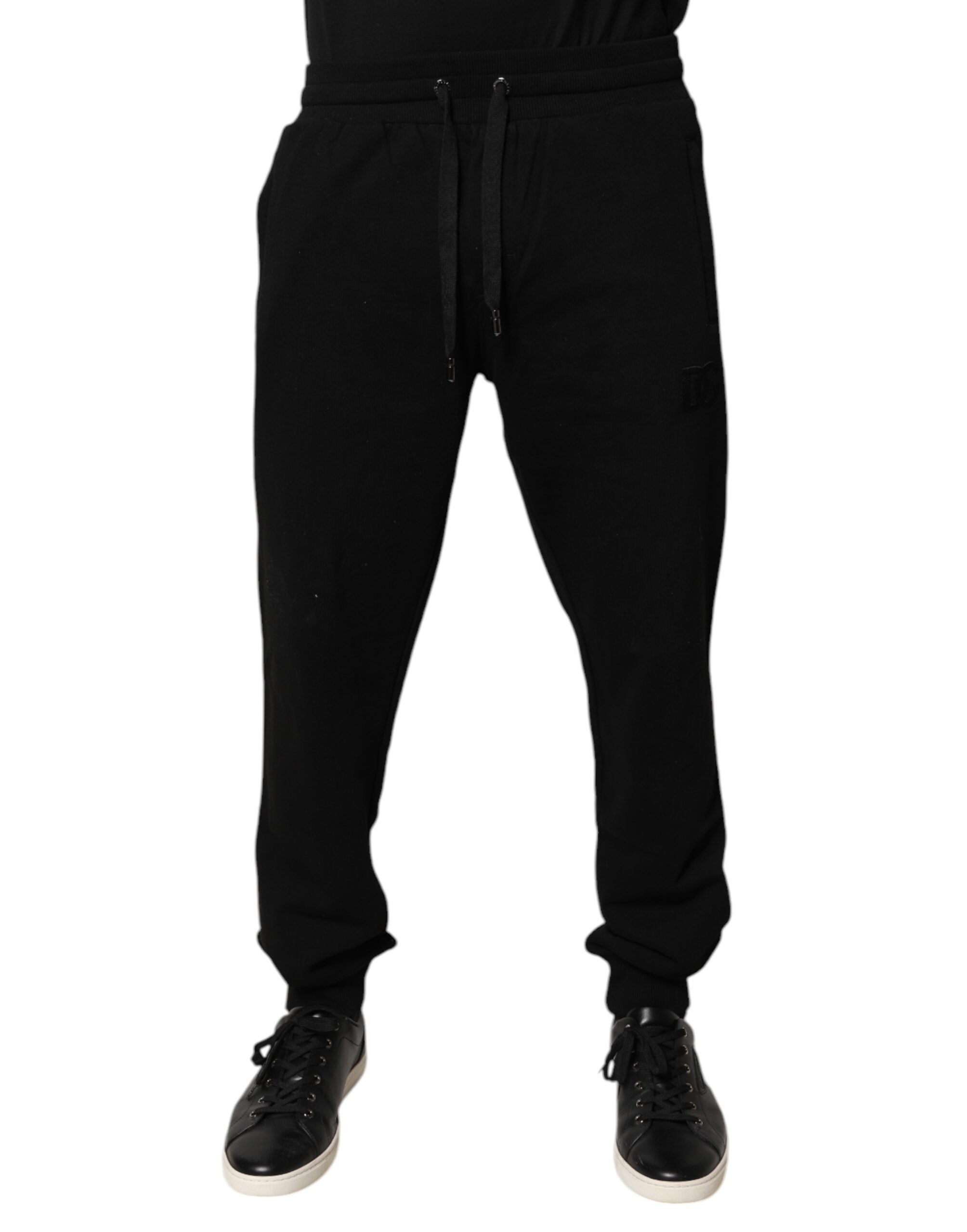 Dolce & Gabbana – Schwarze Jogginghose aus Baumwolle mit mittlerer Taille