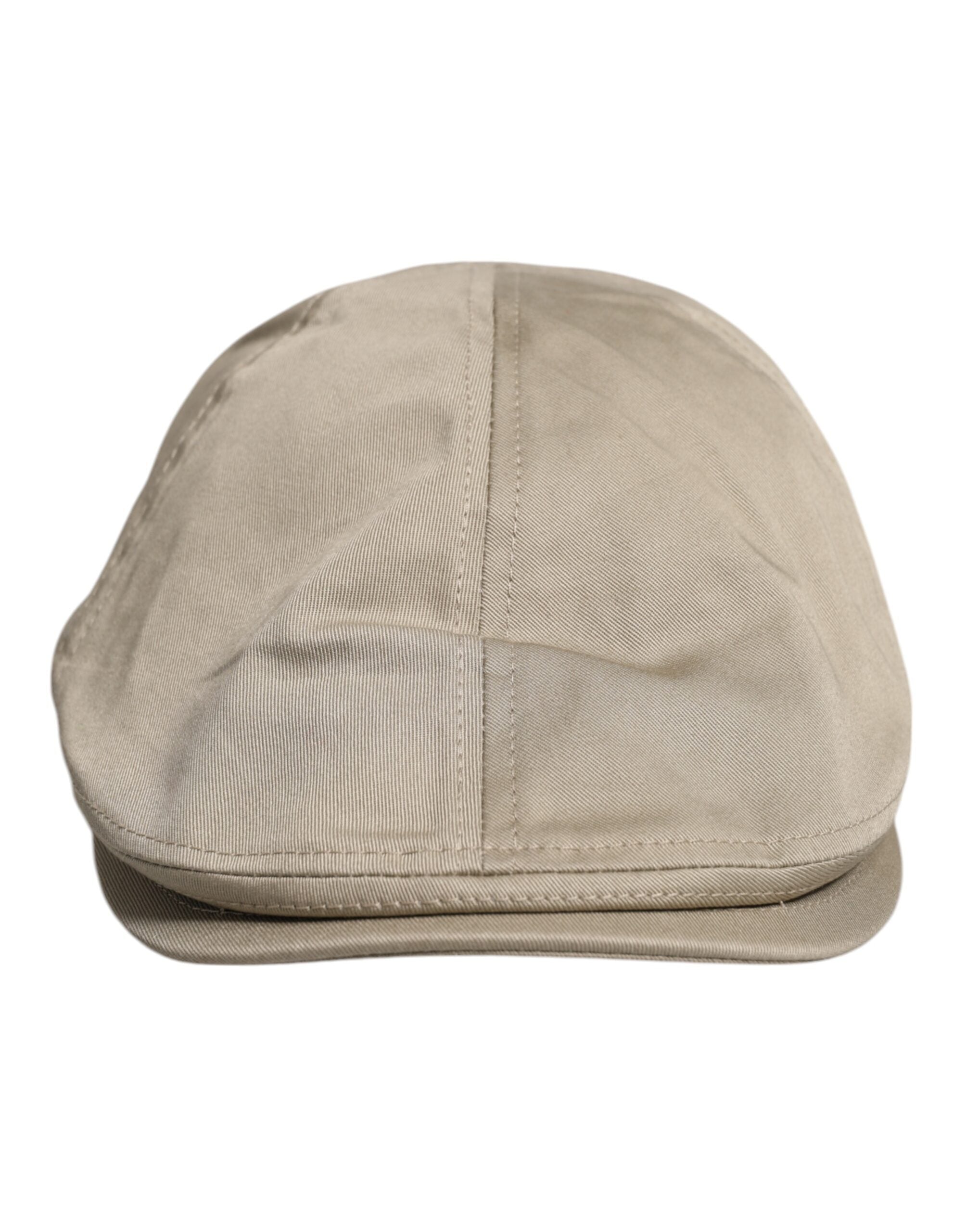 Dolce & Gabbana Beige Baumwoll-Newsboy-Capello-Cabbie-Mütze
