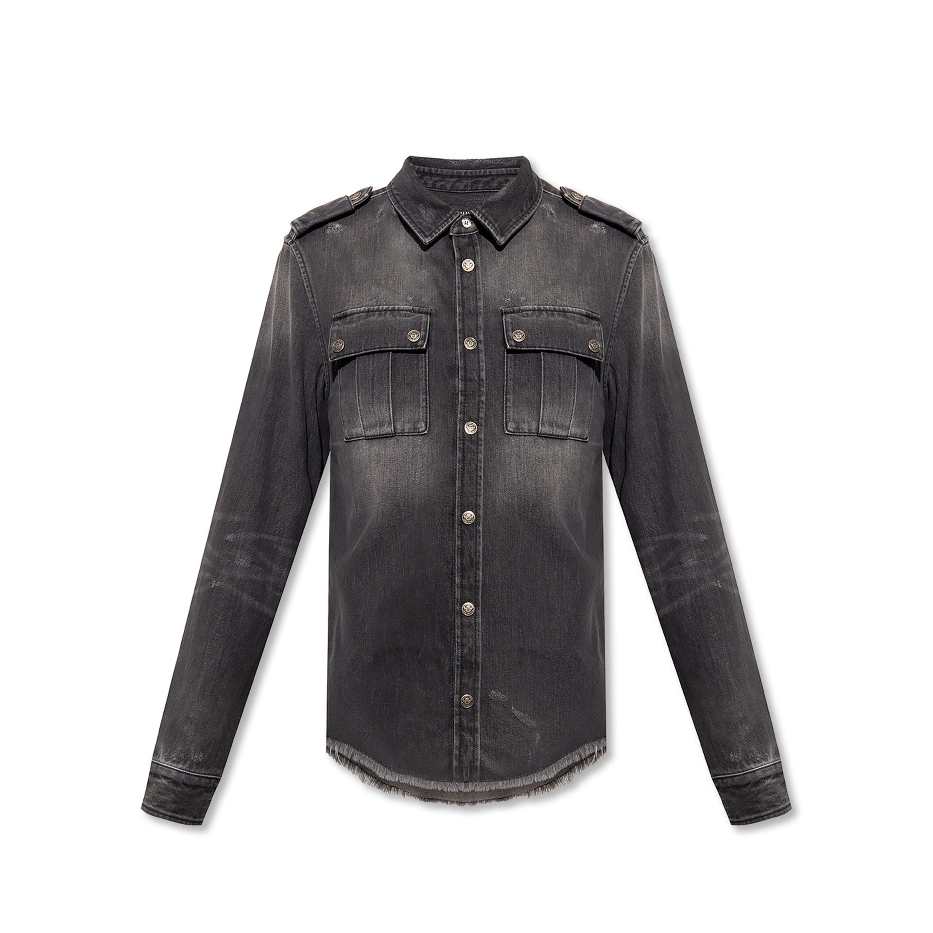 Chemise en jean de coton Balmain