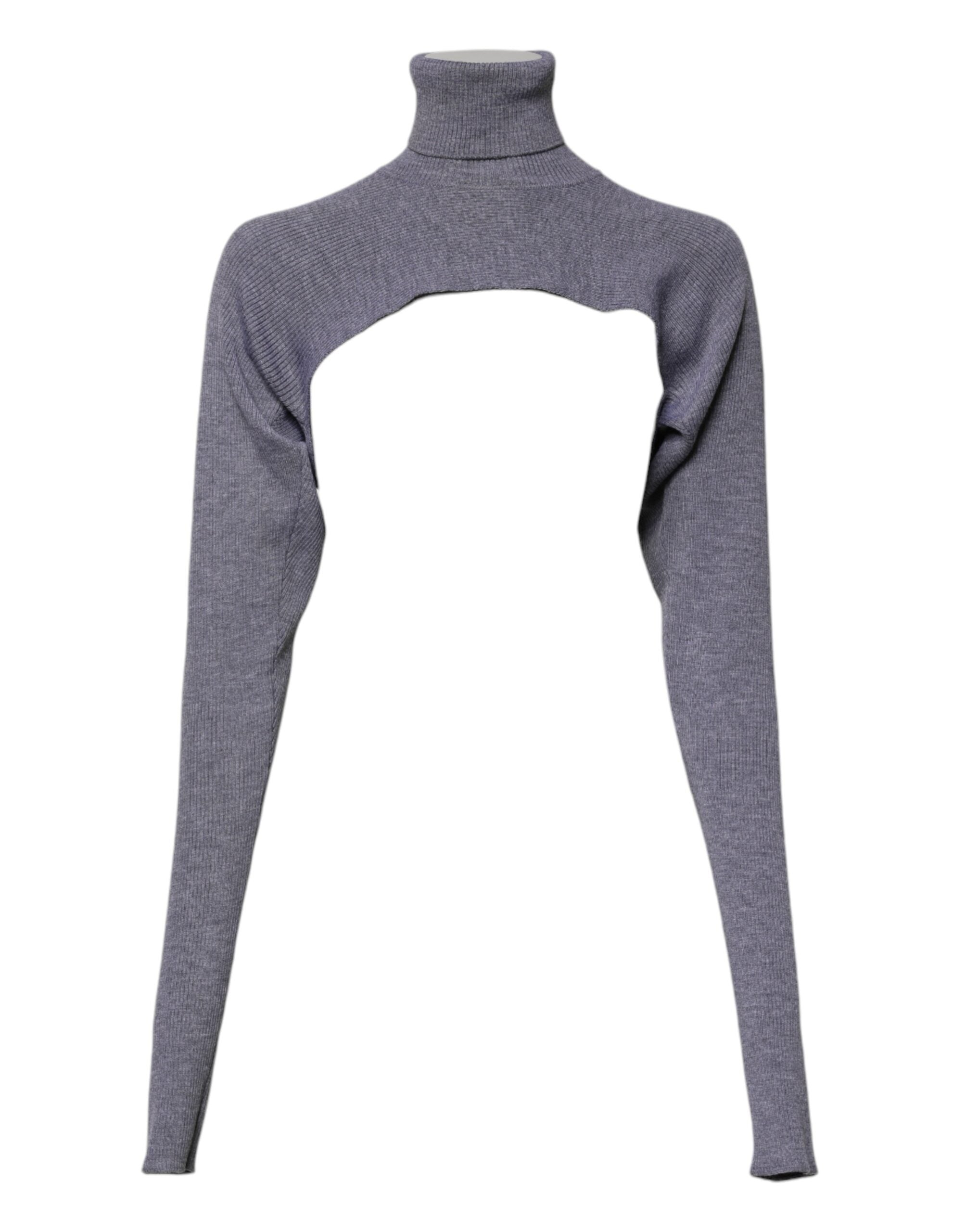 Dolce & Gabbana – Grauer Rollkragenpullover aus Wollstrick