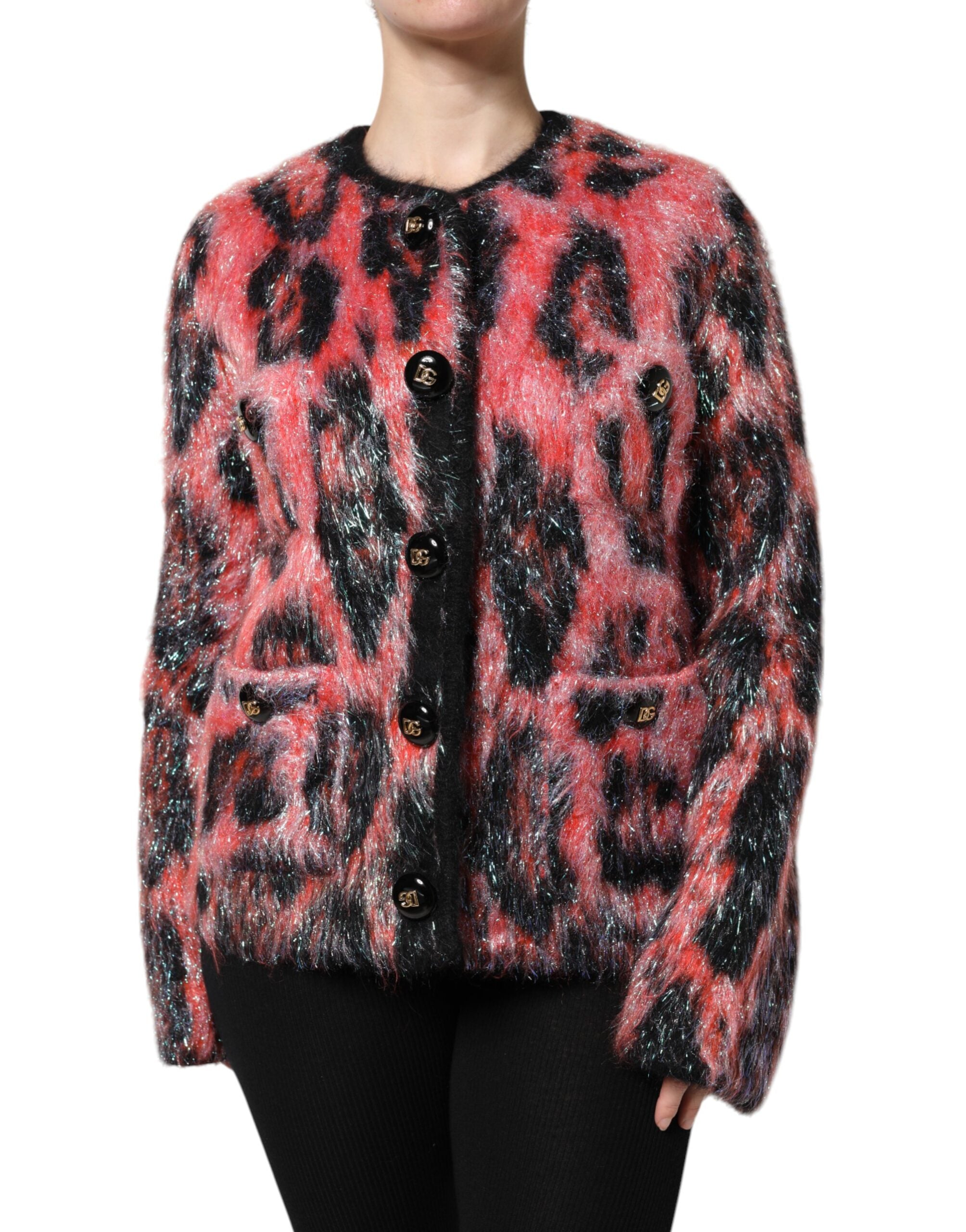 Dolce & Gabbana – Roter Cardigan aus Mohairwolle mit Knopfleiste