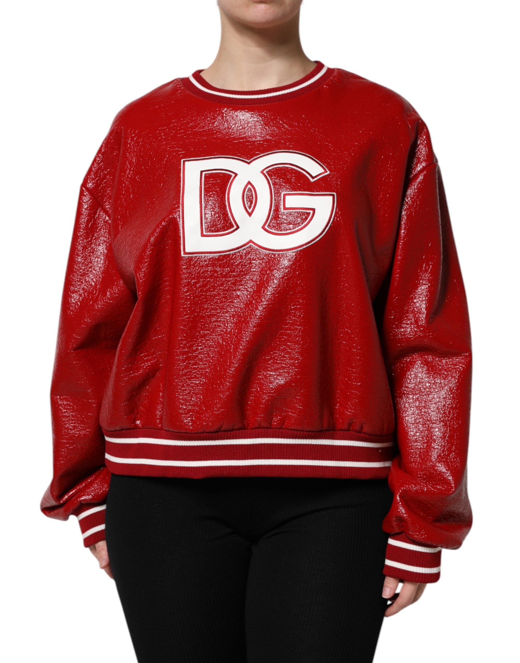 Dolce & Gabbana Roter Pullover aus Wolle mit DGLogo-Stickerei