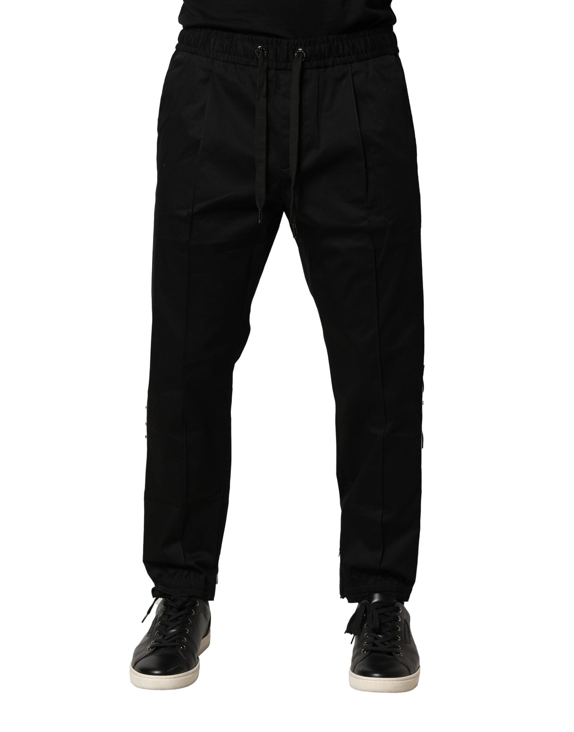 Dolce & Gabbana – Schwarze Jogginghose aus Baumwolle mit mittlerer Taille