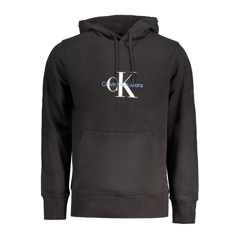 Sweat à capuche noir en coton pour homme Calvin Klein