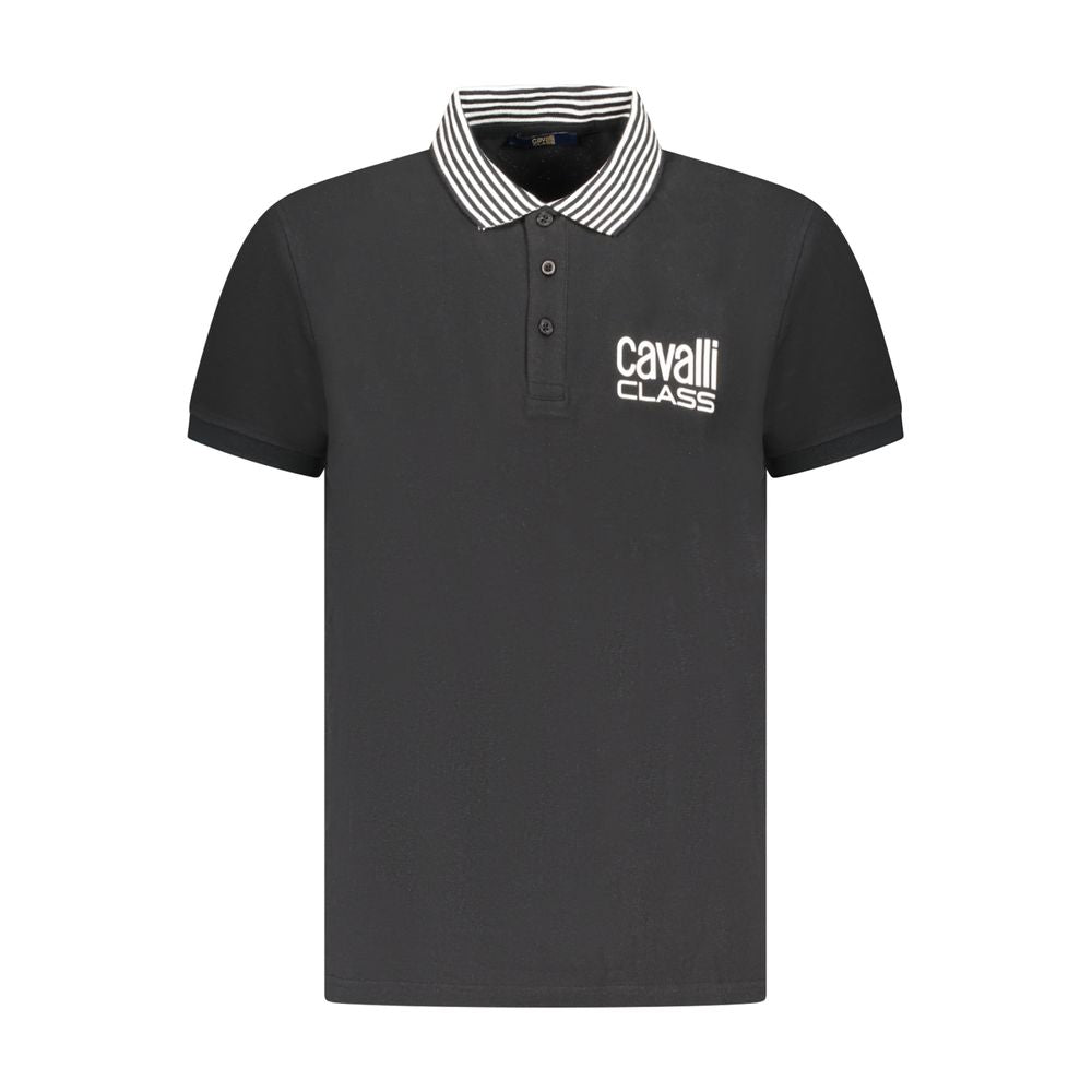 Cavalli Class Poloshirt aus schwarzer Baumwolle für Herren