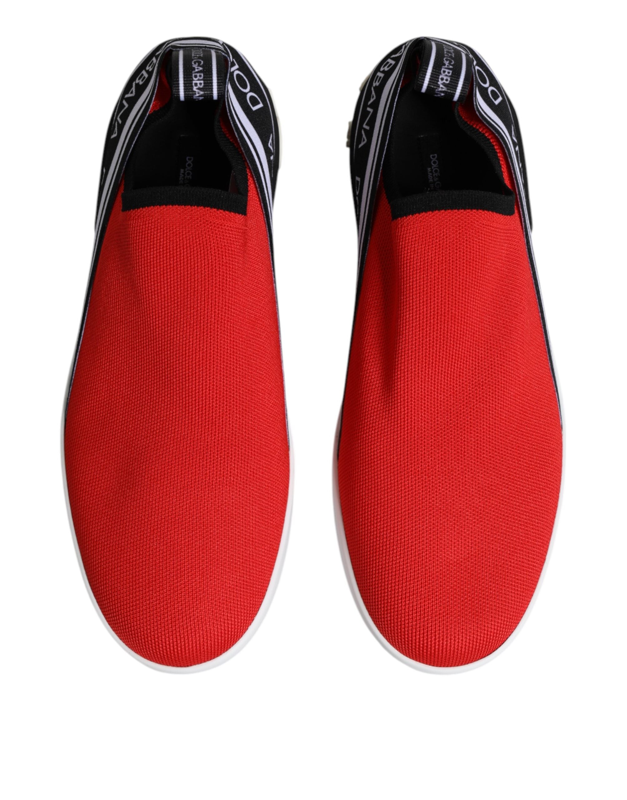 Dolce & Gabbana Rotes Logo Low Top Slip On Herren Sneakers Schuhe