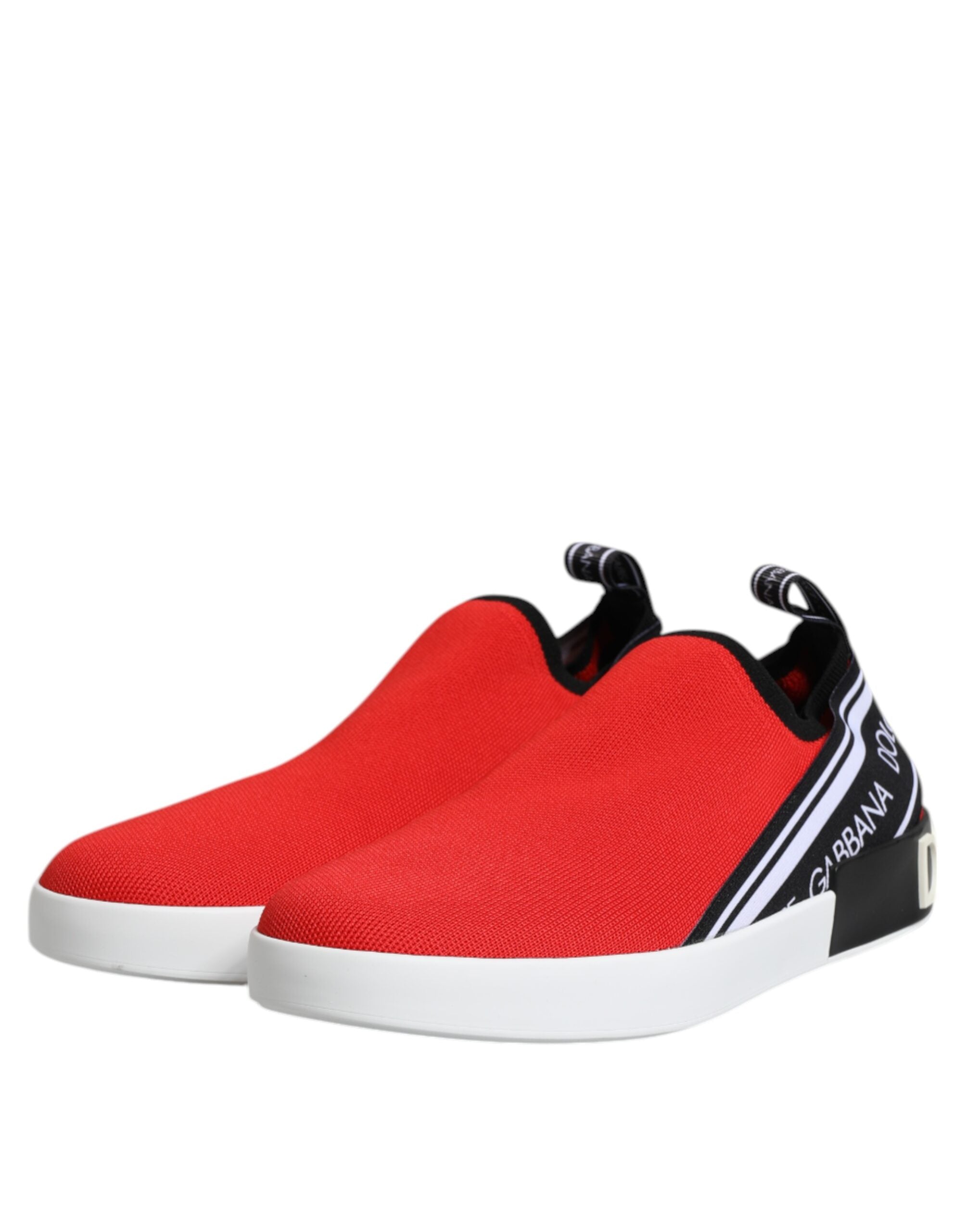 Dolce & Gabbana Rotes Logo Low Top Slip On Herren Sneakers Schuhe