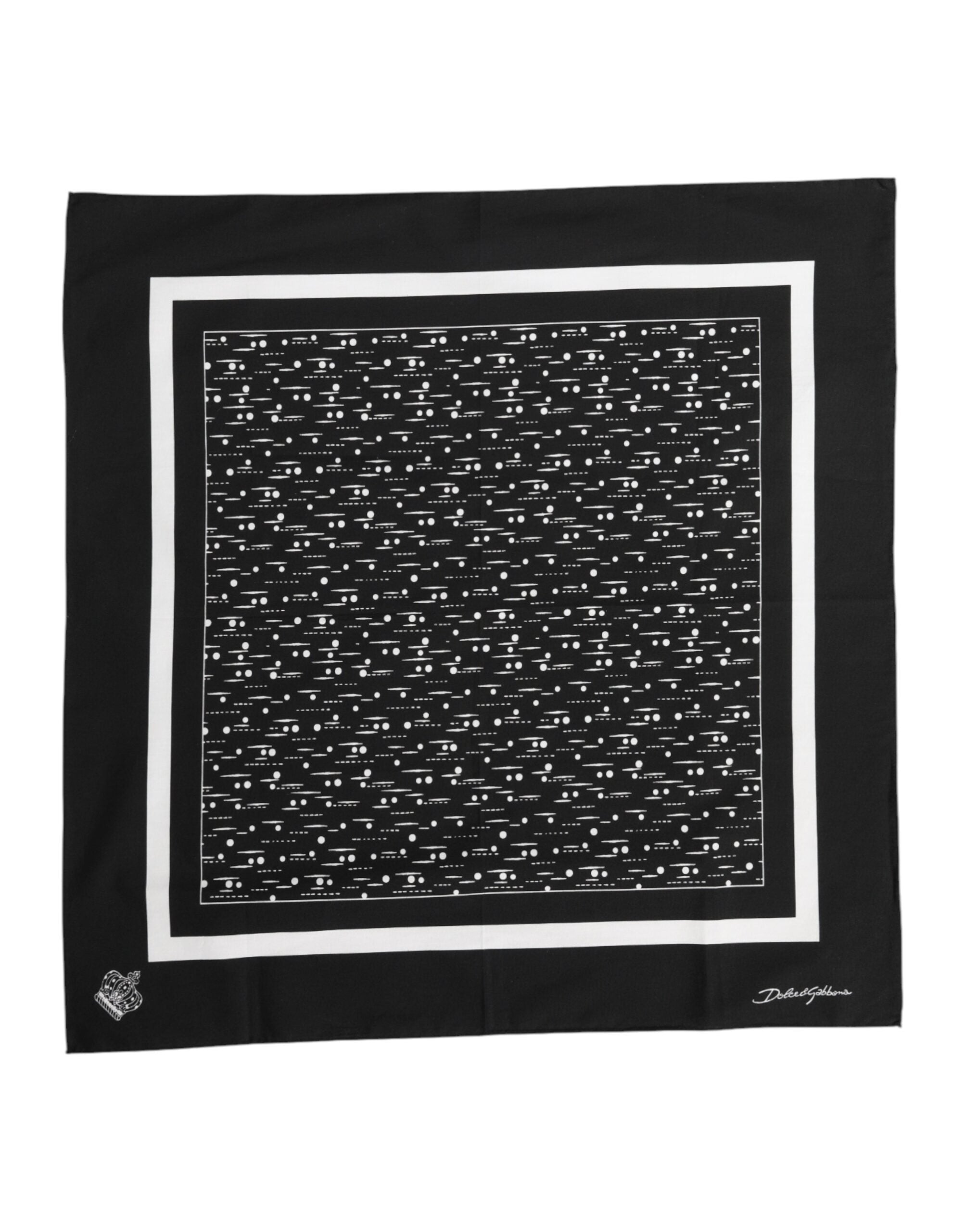 Foulard carré imprimé noir et blanc Dolce & Gabbana