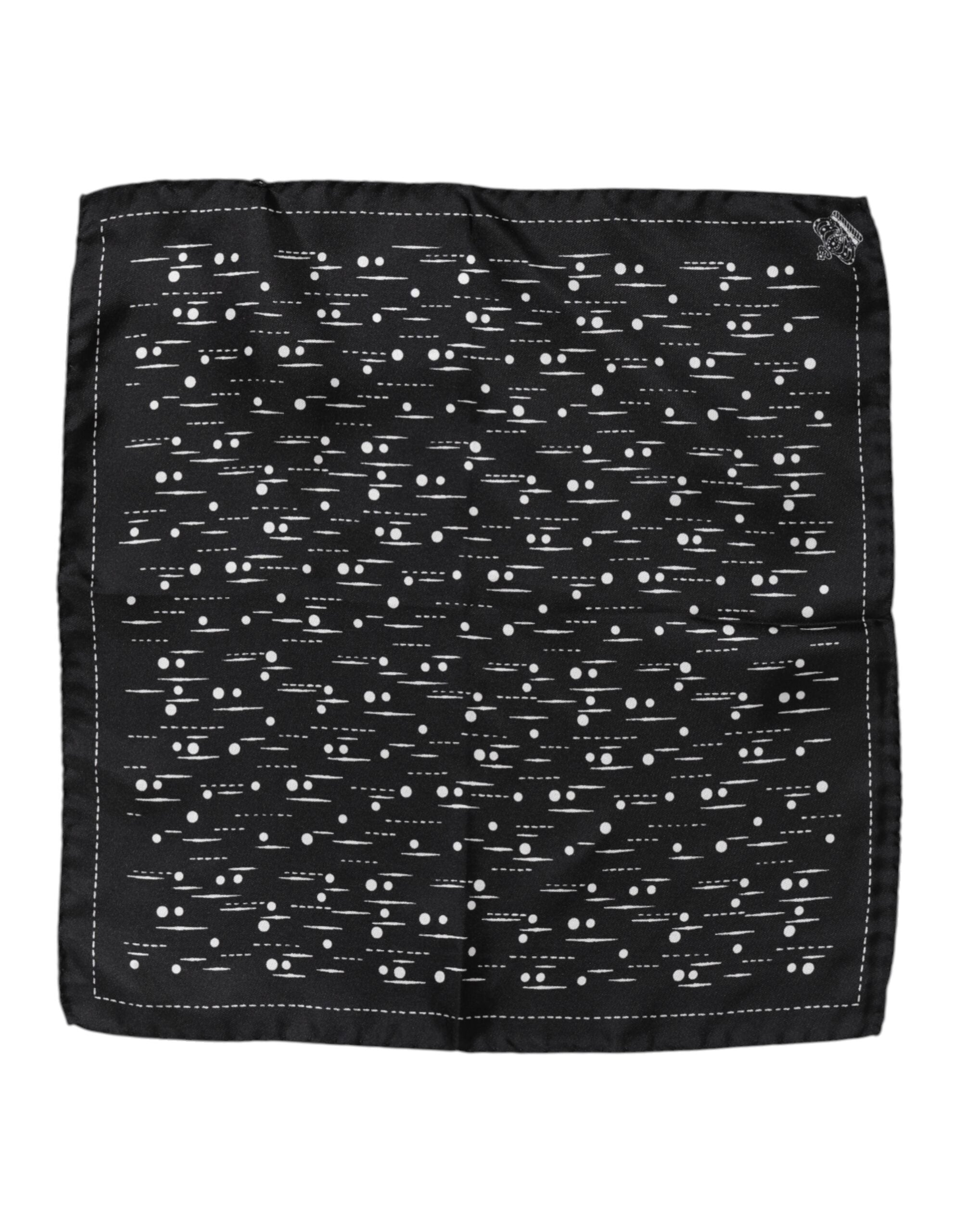 Foulard carré imprimé noir et blanc Dolce & Gabbana pour homme